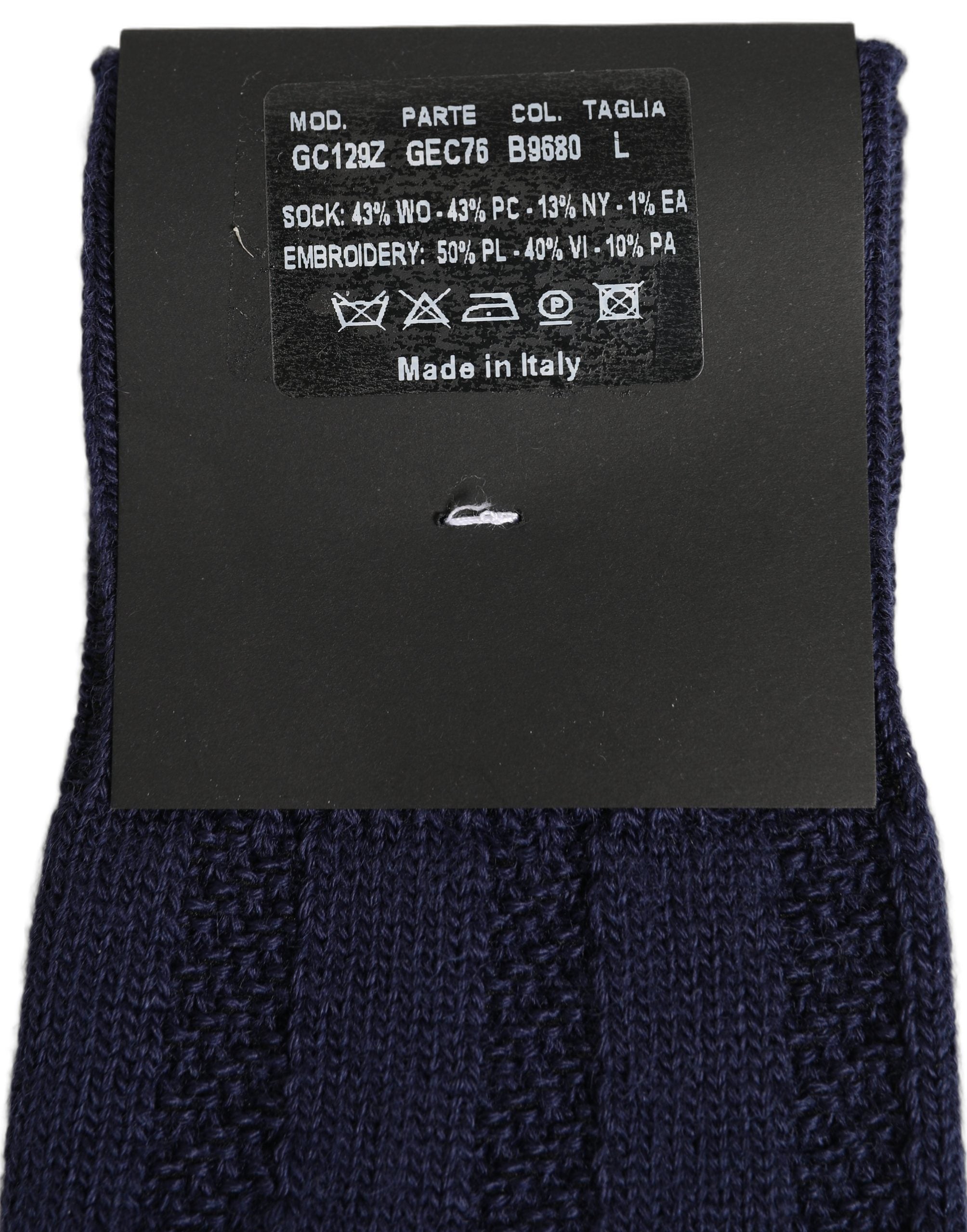 Dolce & Gabbana Navy Blue Wool Crest Logo Knee High Accessory Men's Socks