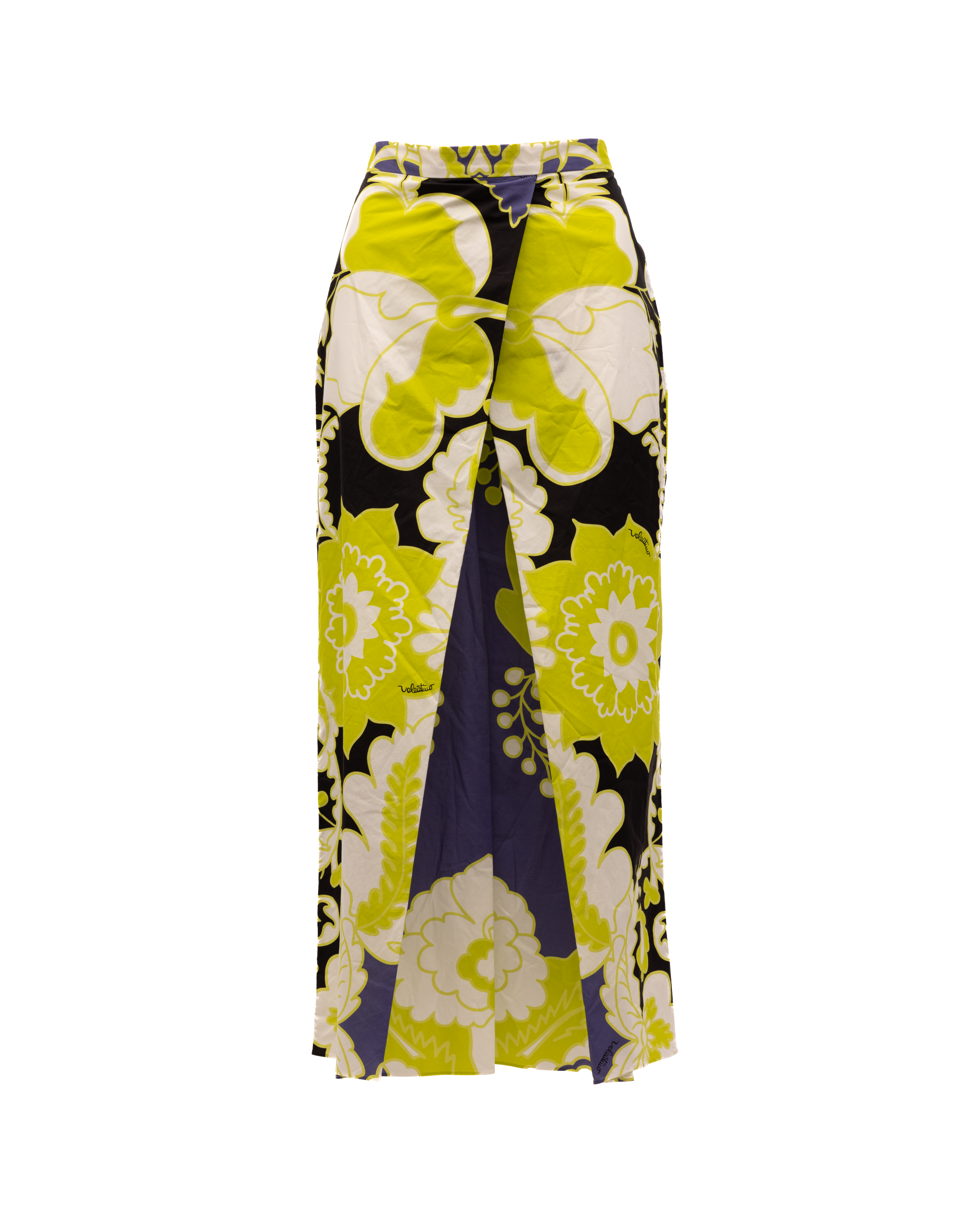 Valentino Garavani Women Floral Skirt in Black, Lime Green, White Women's Details