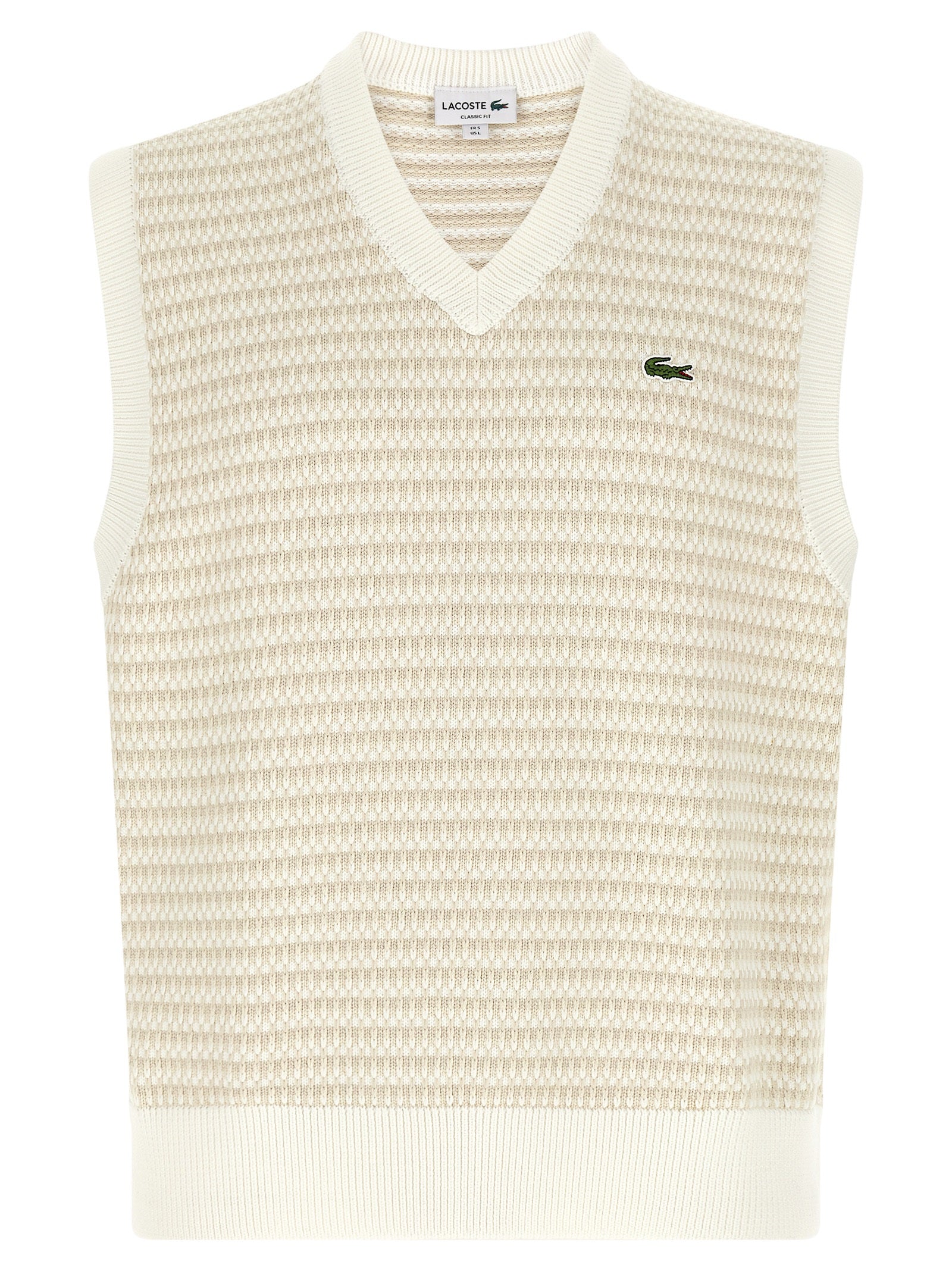 Lacoste Beige Cotton Sleeveles Men's Sweater