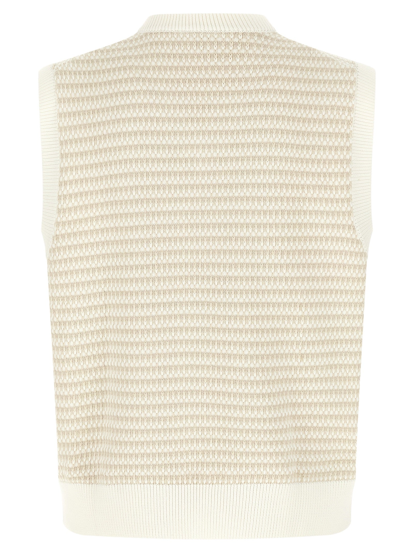 Lacoste Beige Cotton Sleeveles Men's Sweater