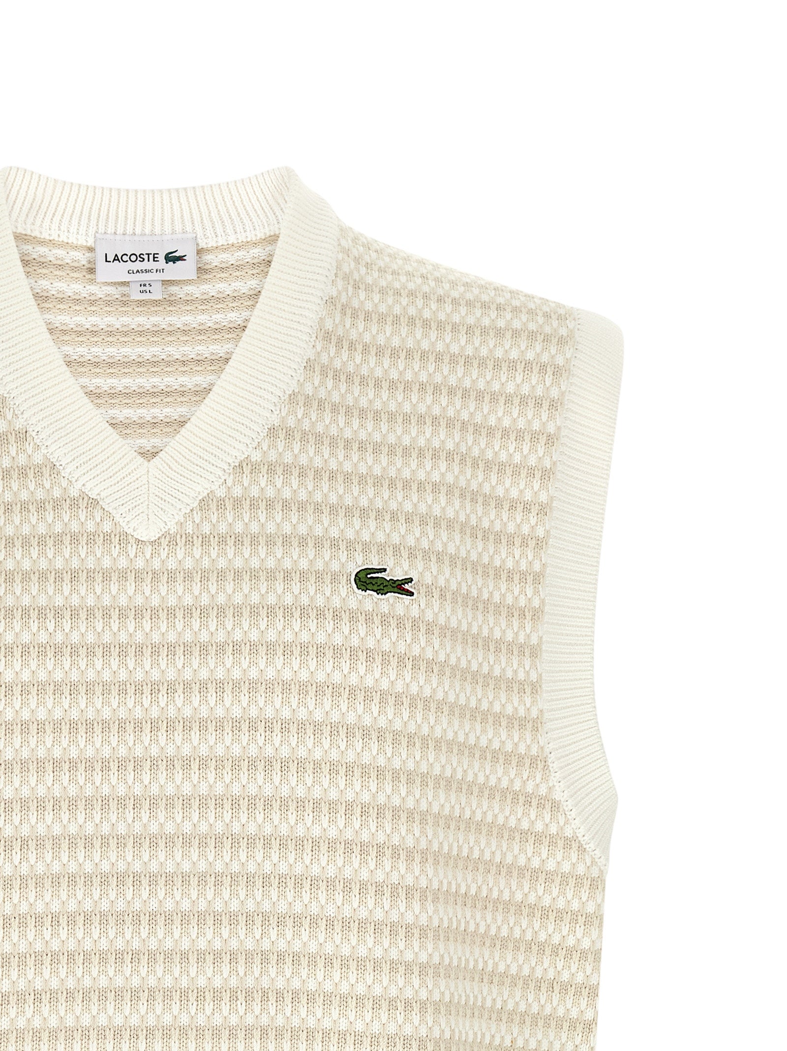 Lacoste Beige Cotton Sleeveles Men's Sweater