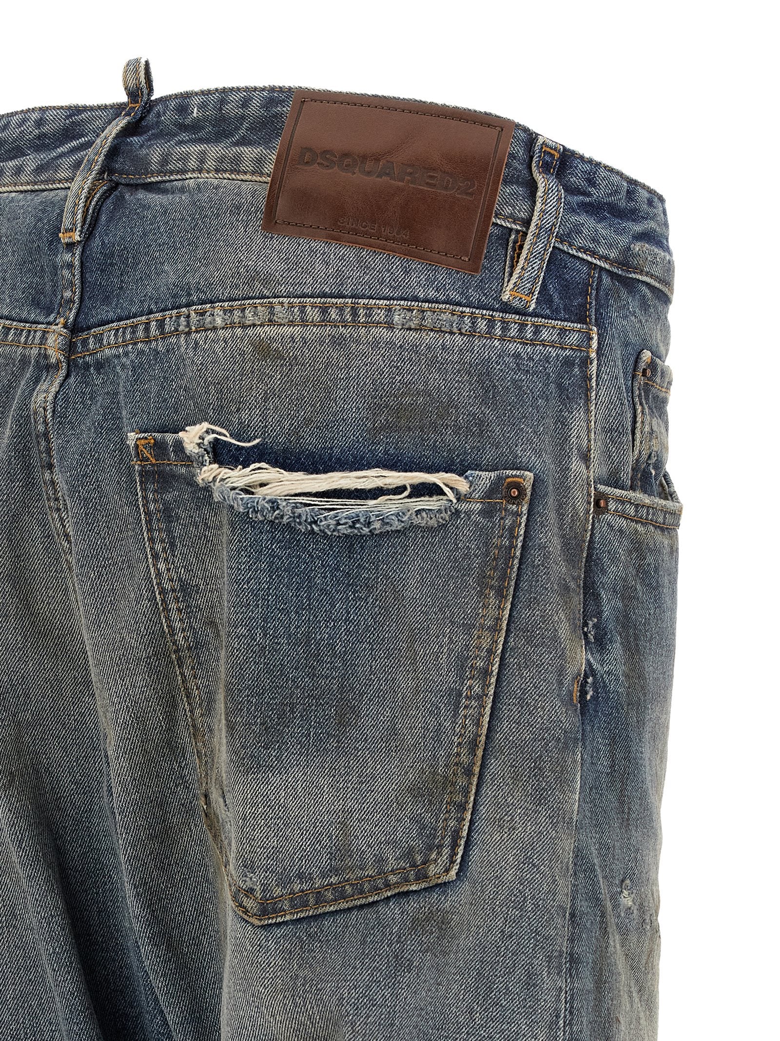 Dsquared² Blue Cotton Relaxed Fit Men's Jeans