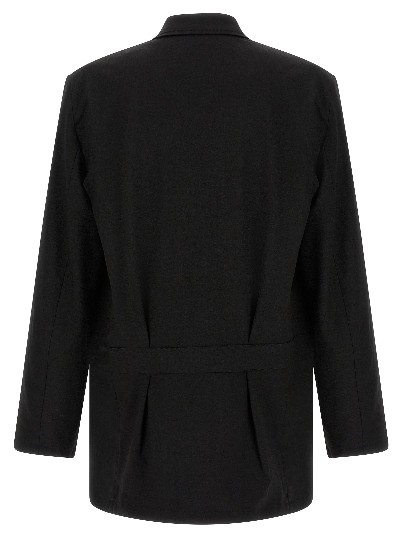 Y-3 Black Wool Full-Length Men's Jacket