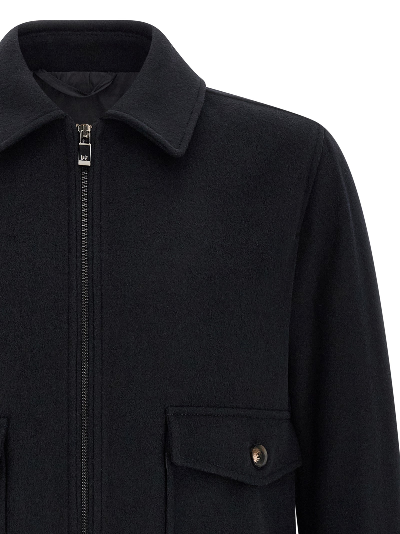 Pal Zileri Black Wool Men's Bomber