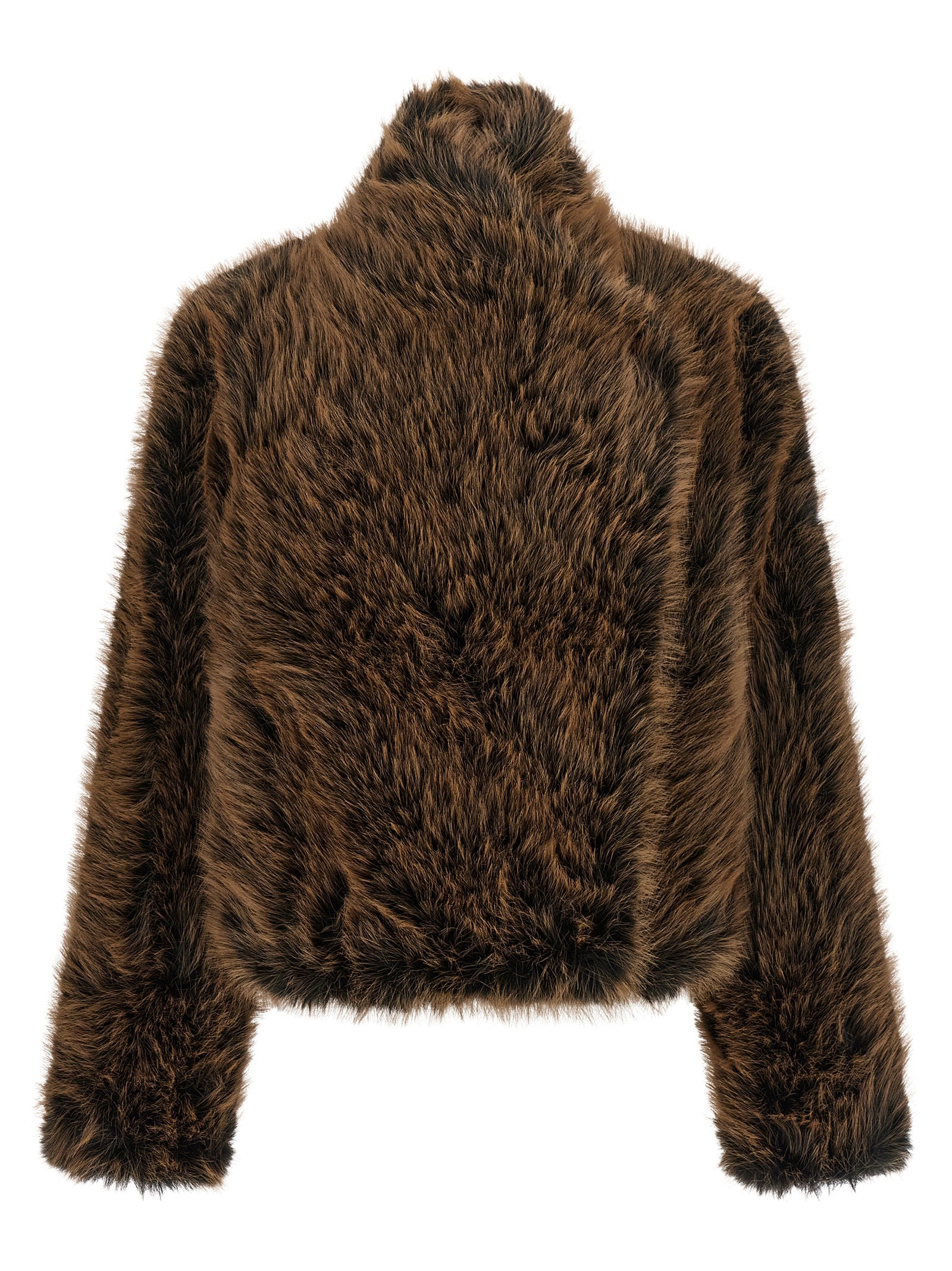 B&B COUTURE Brown Polyester Women's Coat