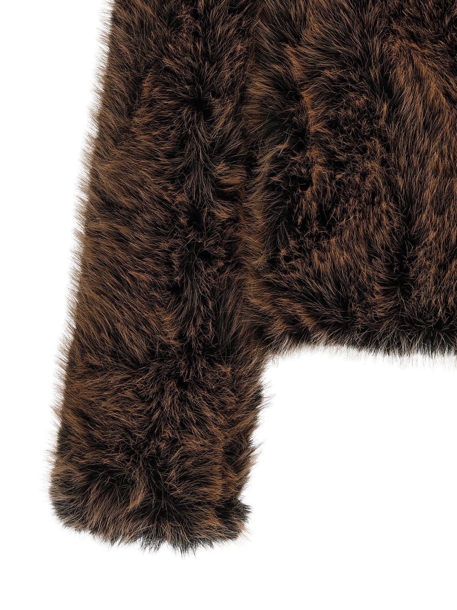 B&B COUTURE Brown Polyester Women's Coat