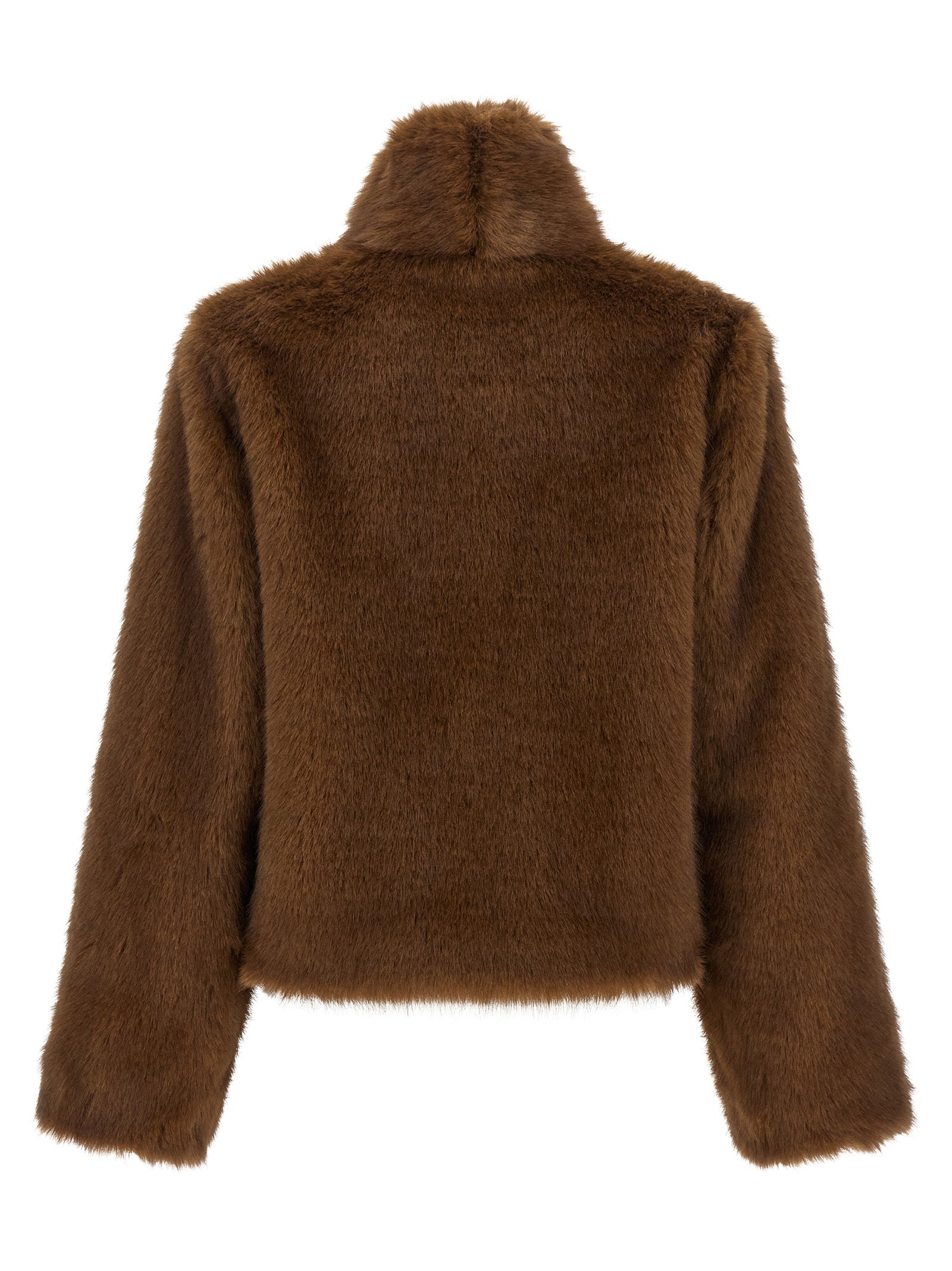 B&B COUTURE Brown Polyester Women's Coat