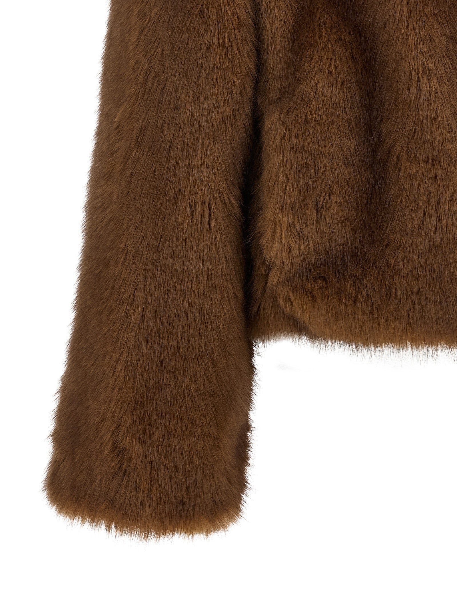 B&B COUTURE Brown Polyester Women's Coat