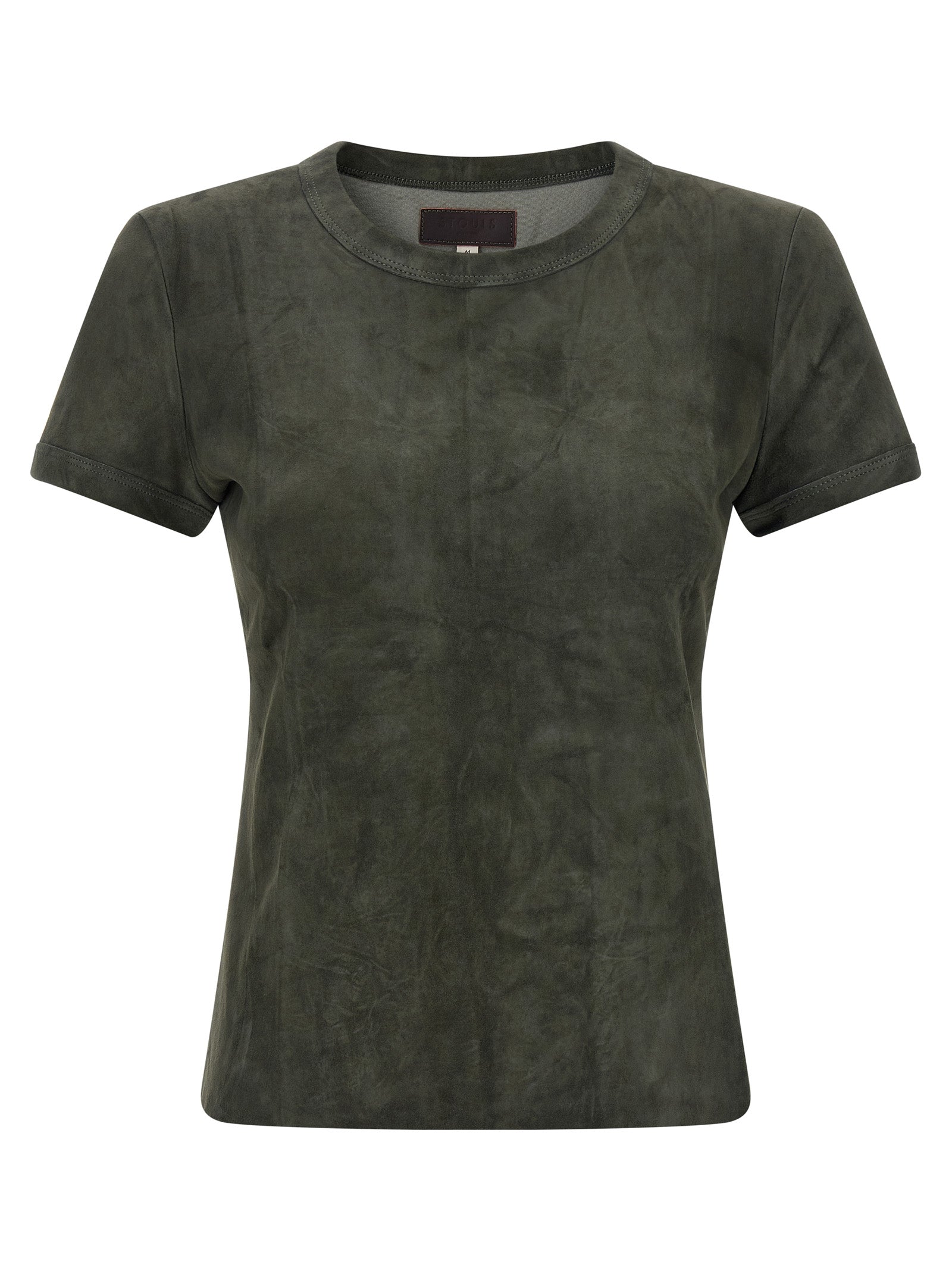 STOULS Gray Lamb Leather Women's T-Shirt