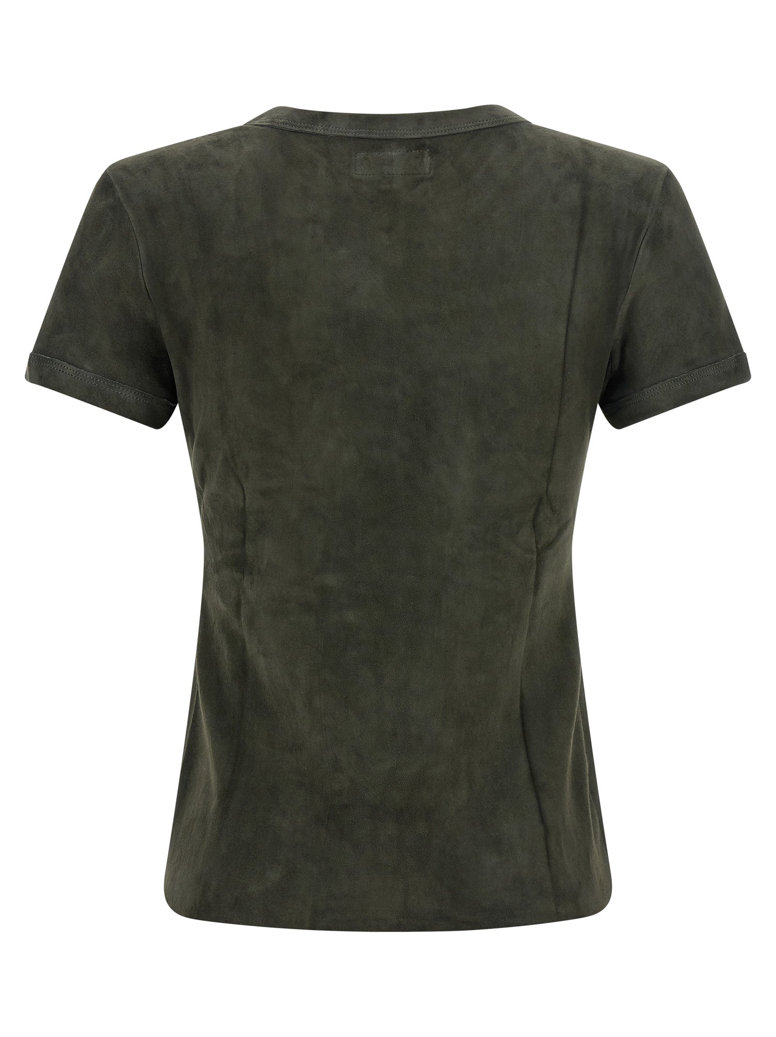 STOULS Gray Lamb Leather Women's T-Shirt