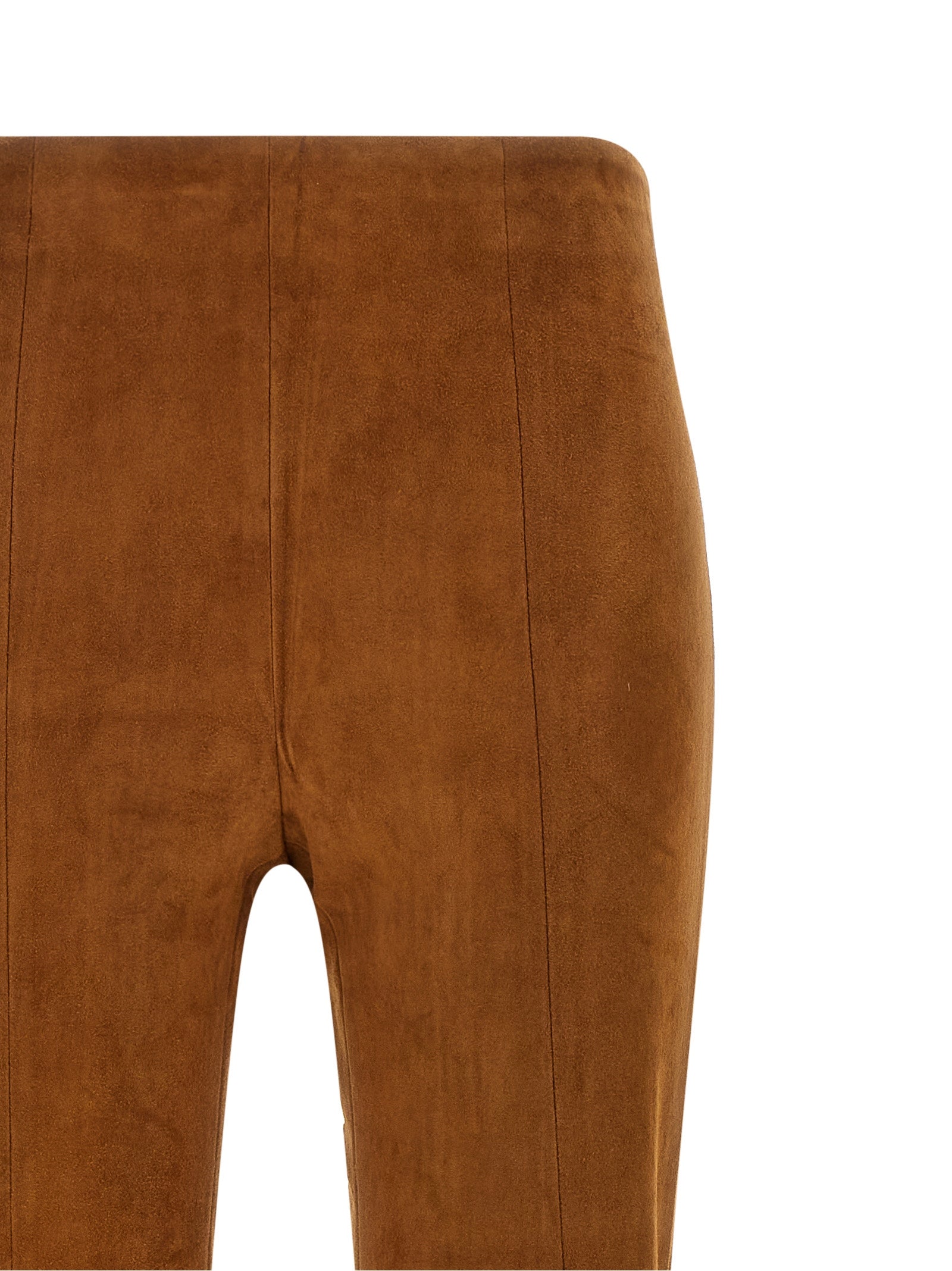 STOULS Brown Lamb Leather Flared Women's Pants