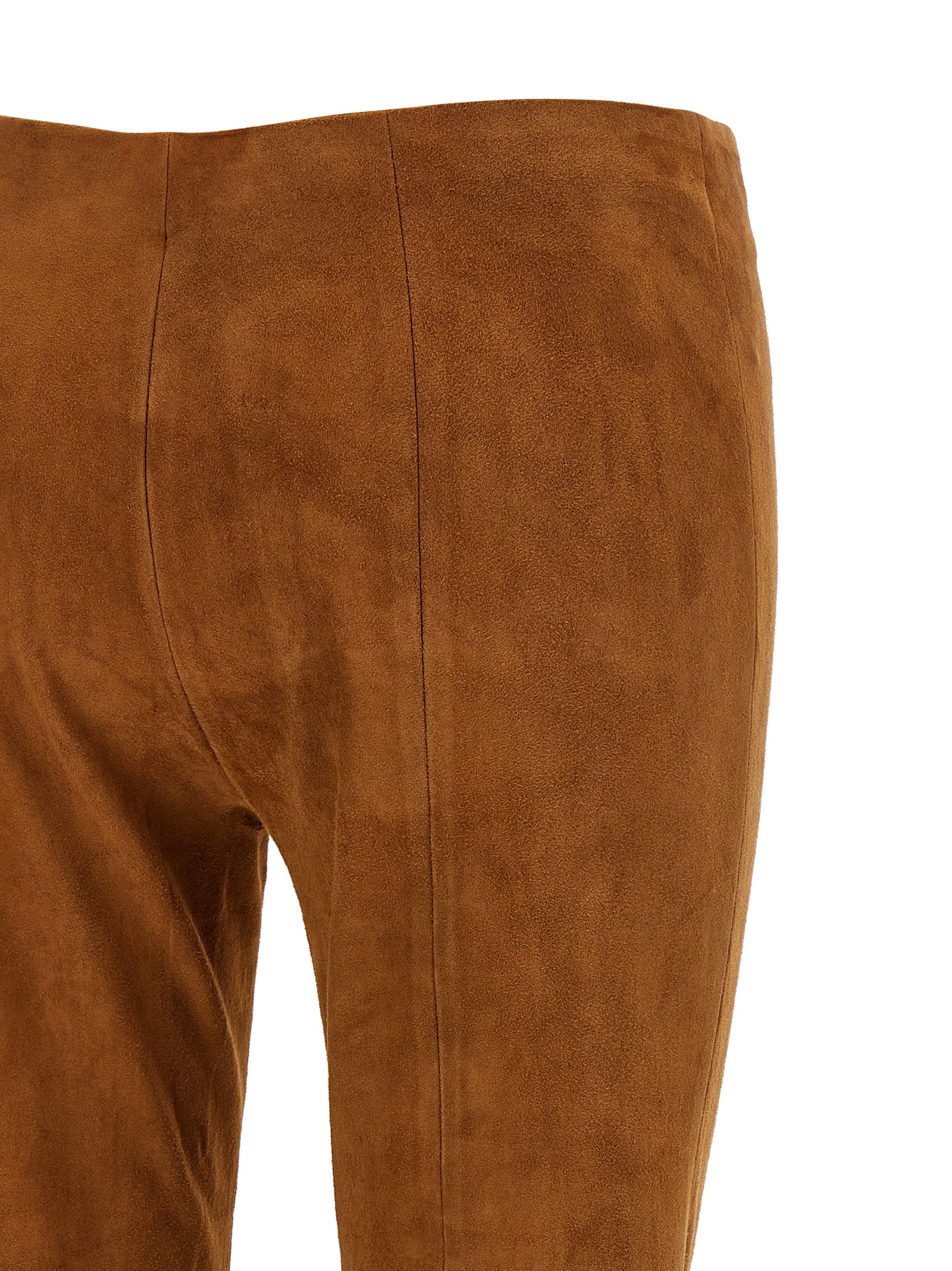 STOULS Brown Lamb Leather Flared Women's Pants