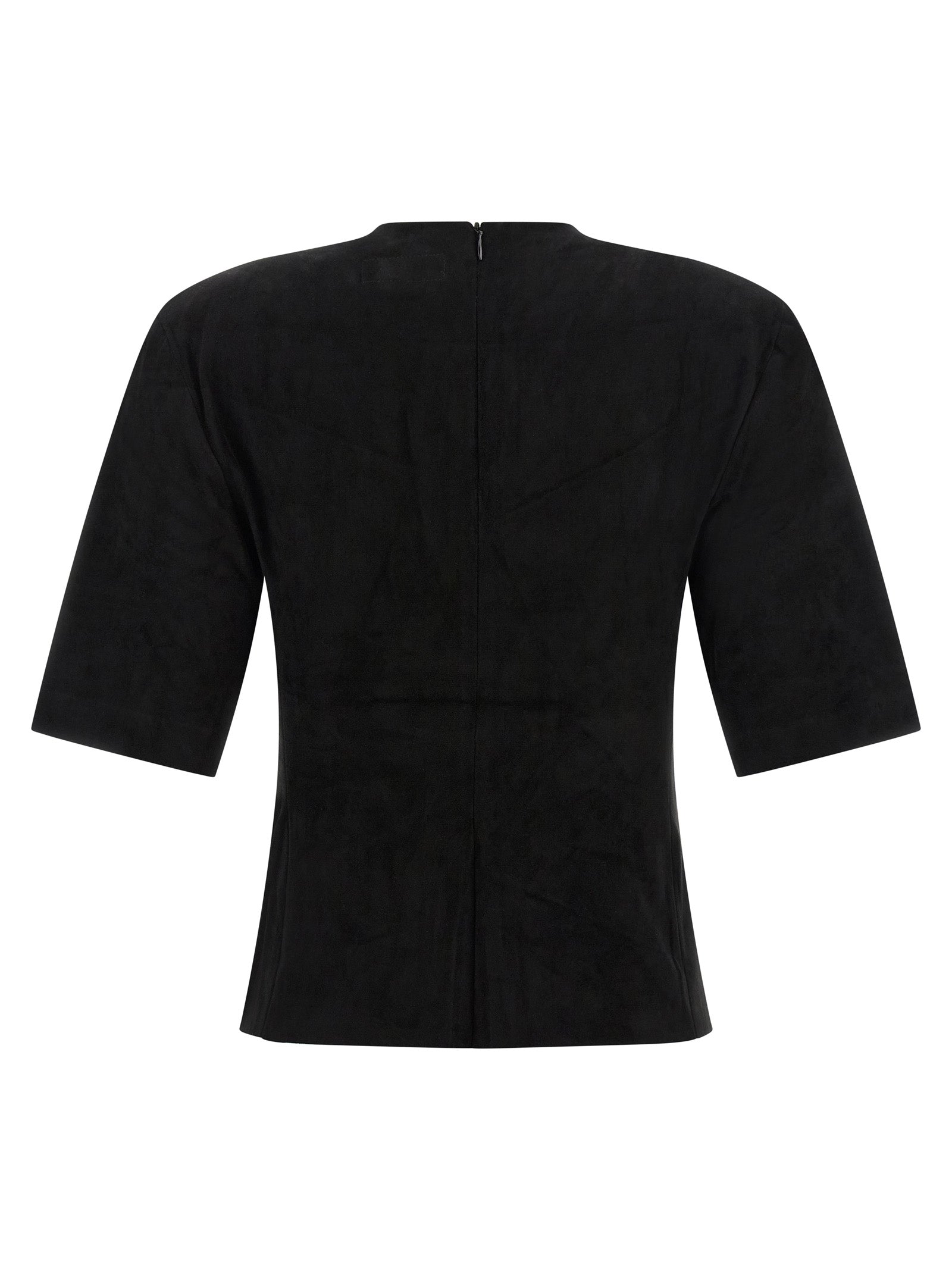 STOULS Black Lamb Leather Women's T-Shirt