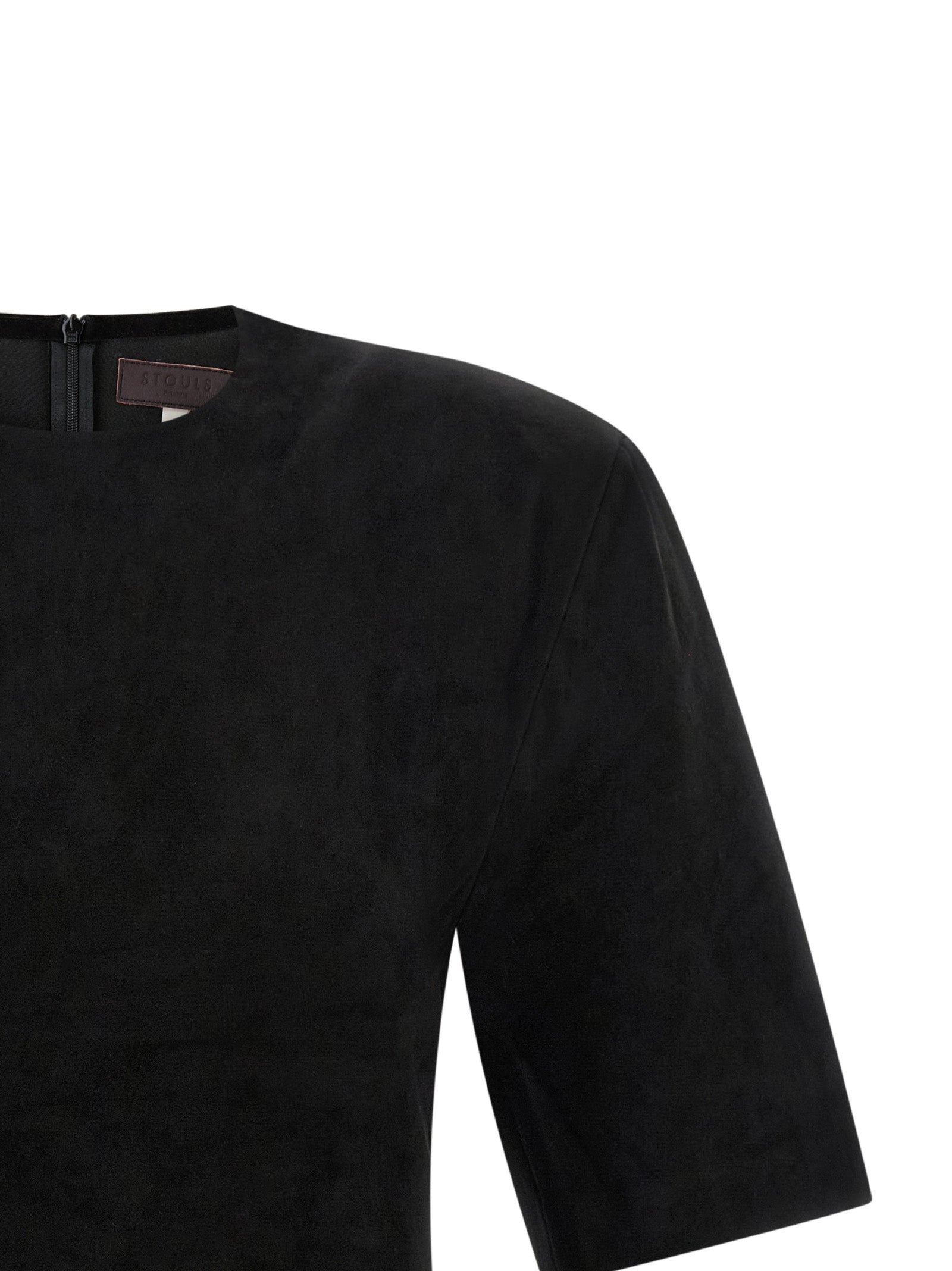 STOULS Black Lamb Leather Women's T-Shirt