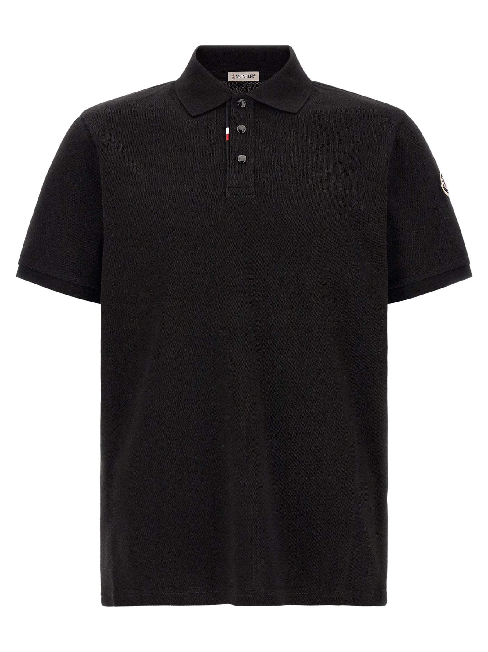 Moncler Black Cotton Polo Men's Shirt