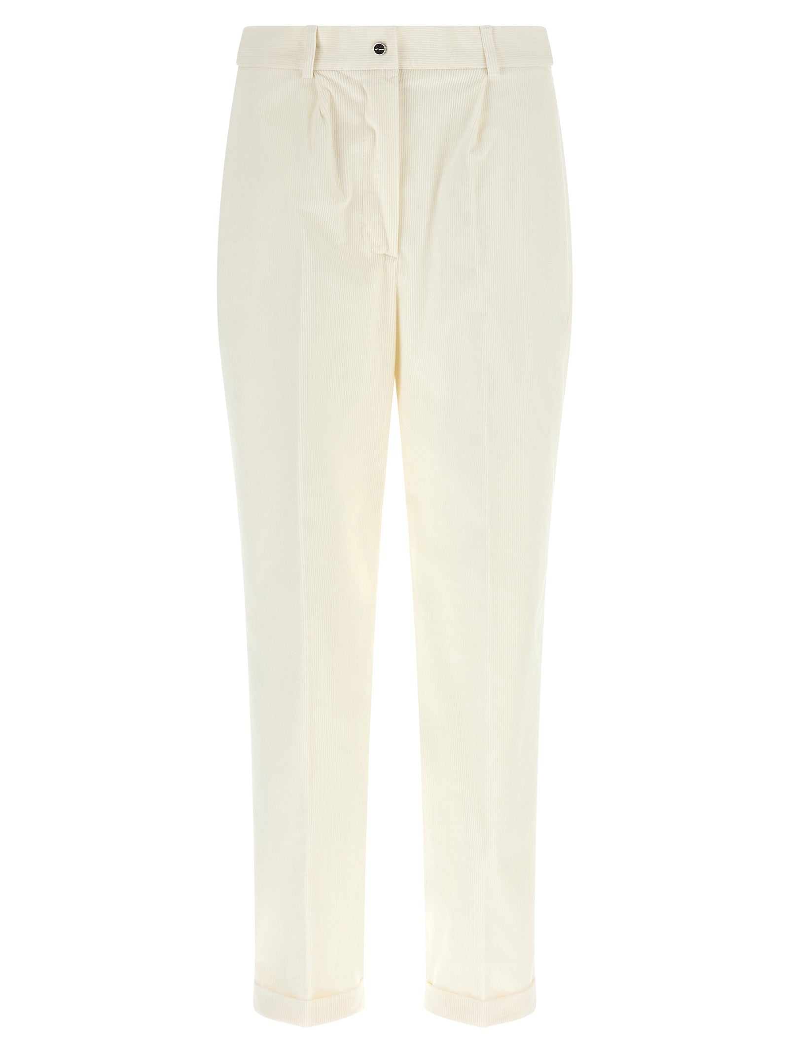 Kiton White Cotton Casual Women's Pants