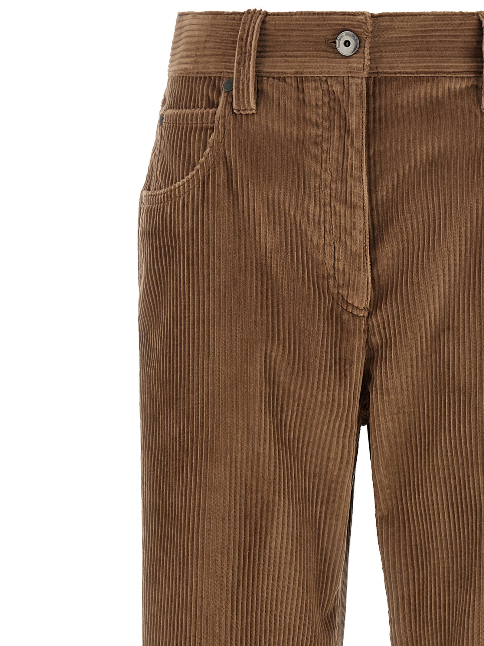 Brunello Cucinelli Brown Cotton Casual Women's Pants