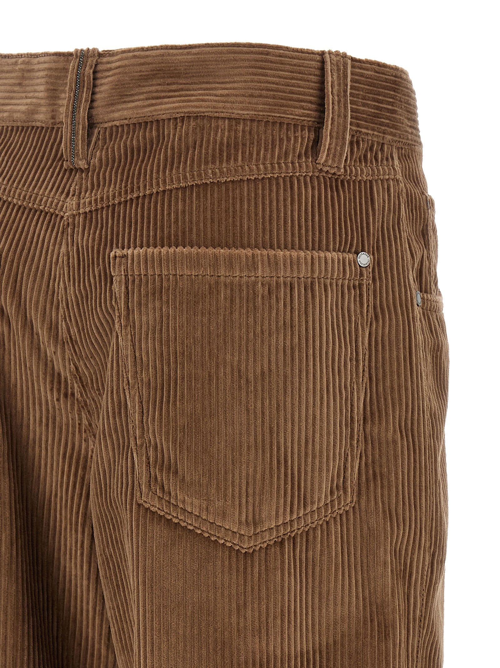 Brunello Cucinelli Brown Cotton Casual Women's Pants