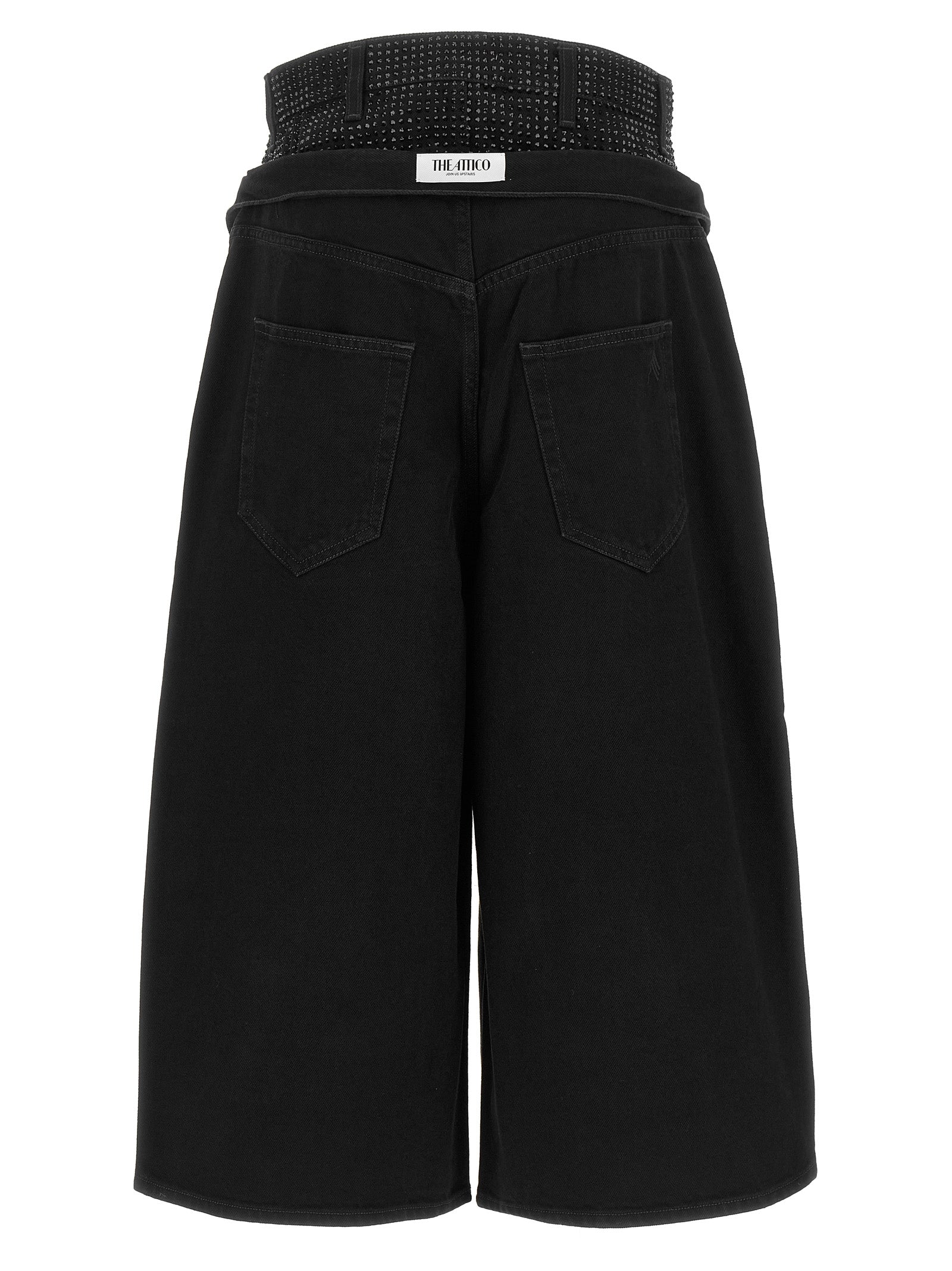 The Attico Black Cotton Cropped Women's Jeans