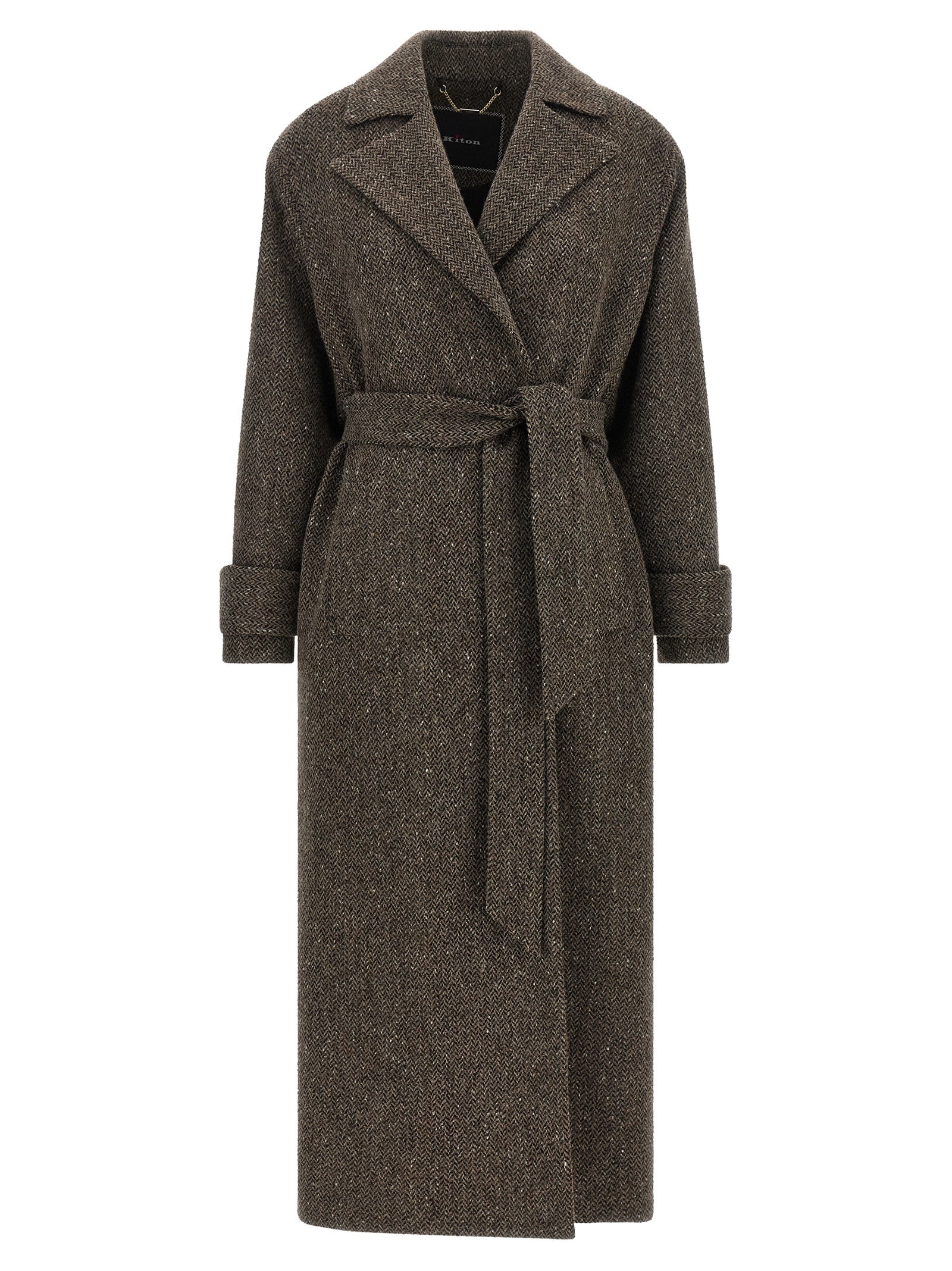 Kiton Brown Virgin Wool Women's Coat