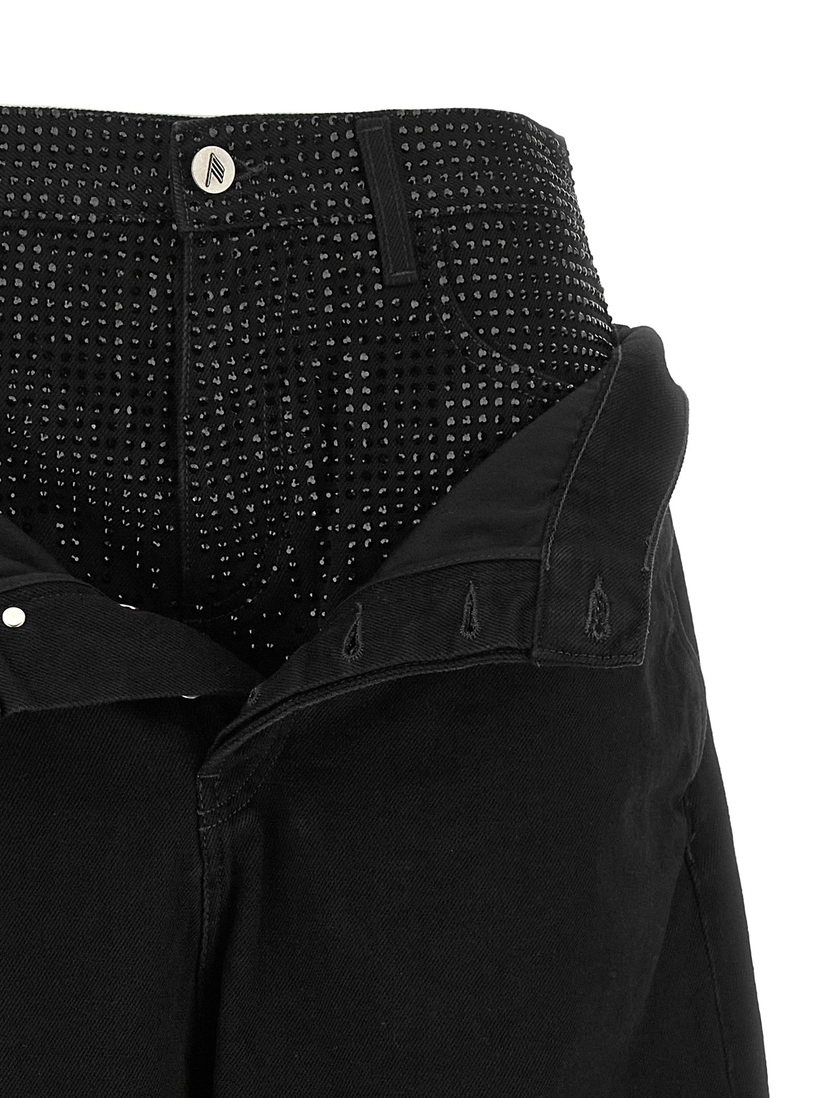 The Attico Black Cotton Cropped Women's Jeans