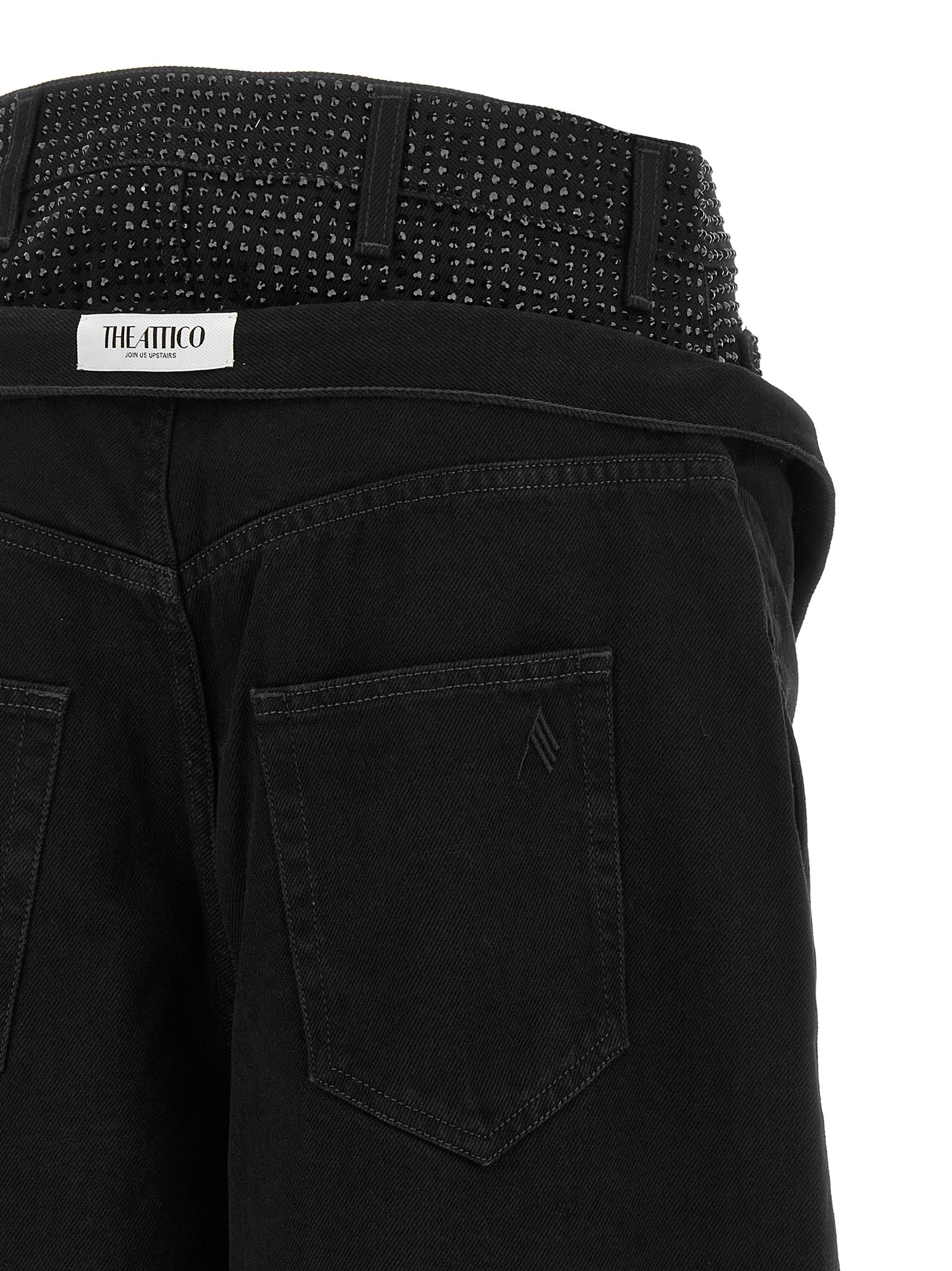 The Attico Black Cotton Cropped Women's Jeans