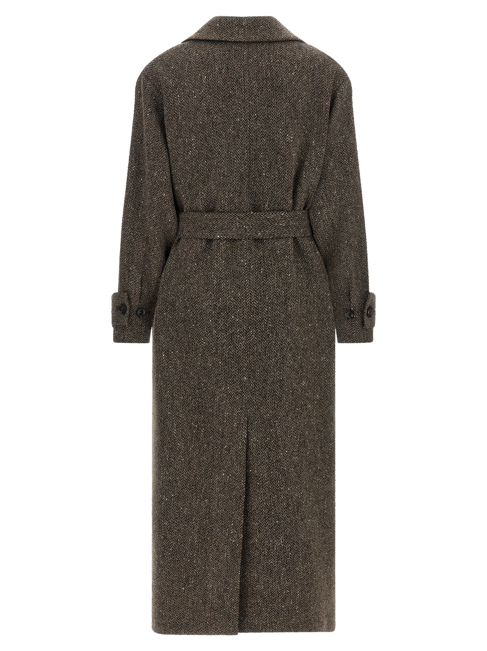 Kiton Brown Virgin Wool Women's Coat