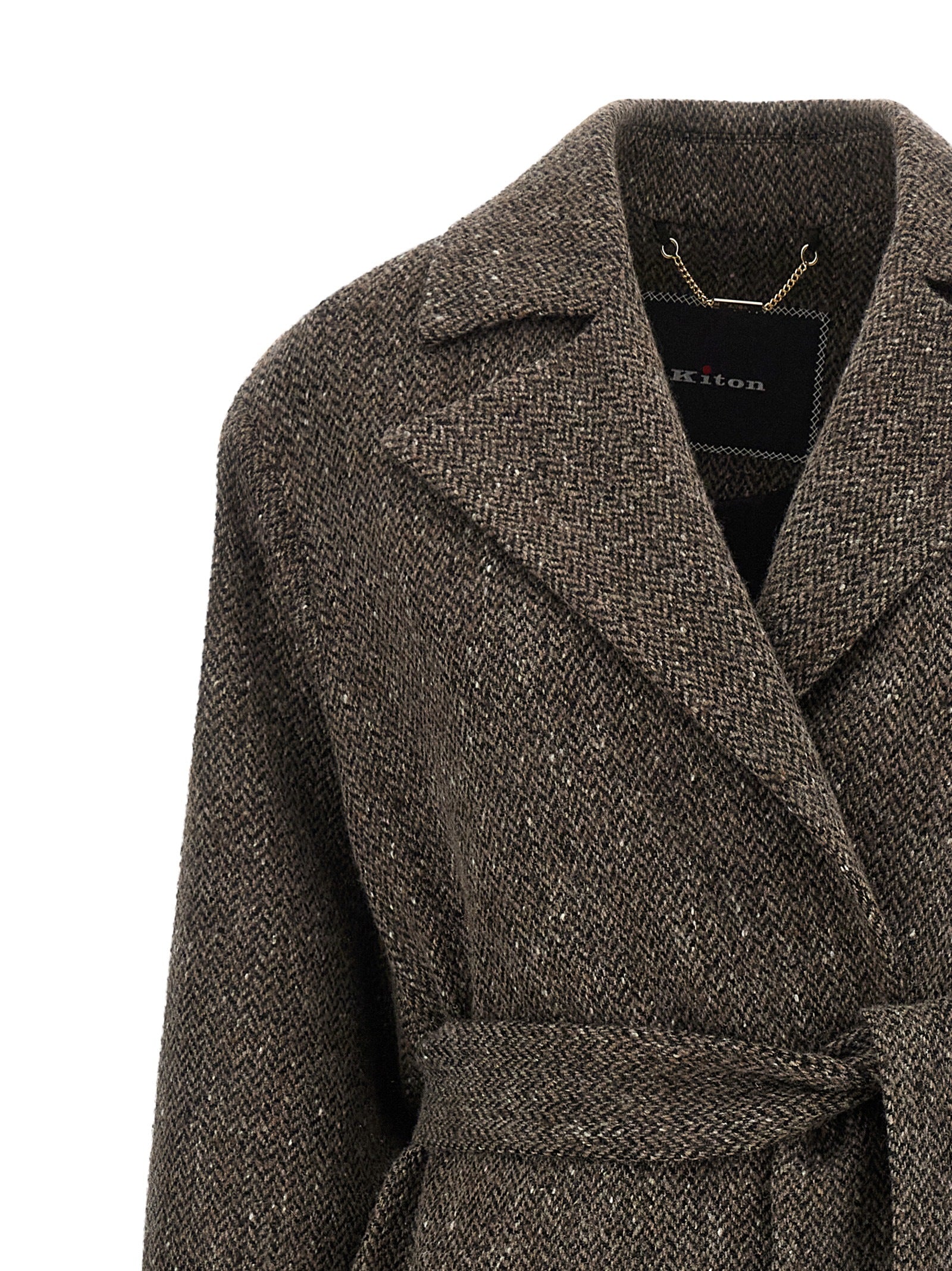 Kiton Brown Virgin Wool Women's Coat