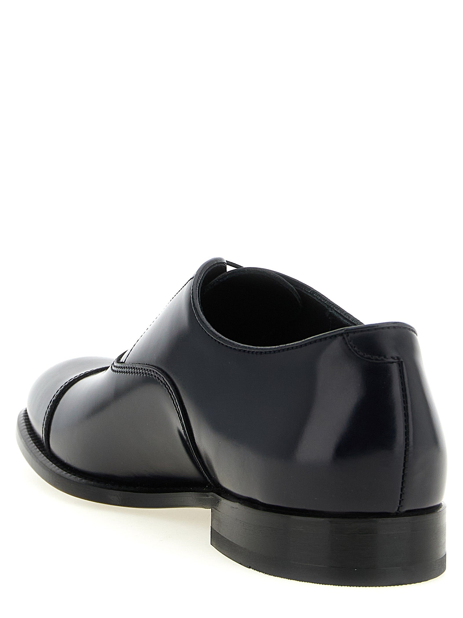 Doucal's Black Lamb Leather Oxfords And Men's Derbies