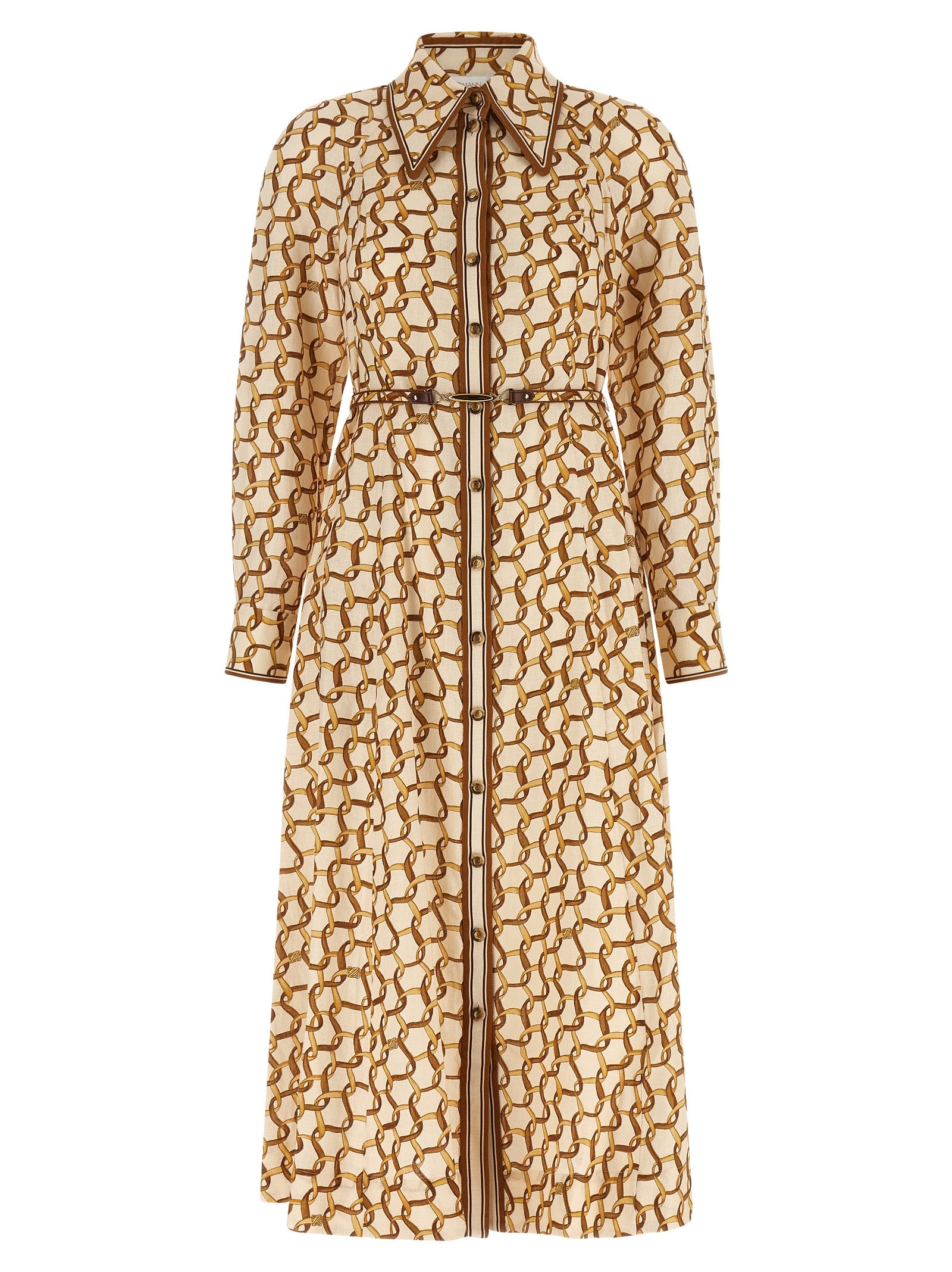 Zimmermann Beige Linen Midi Women's Dress