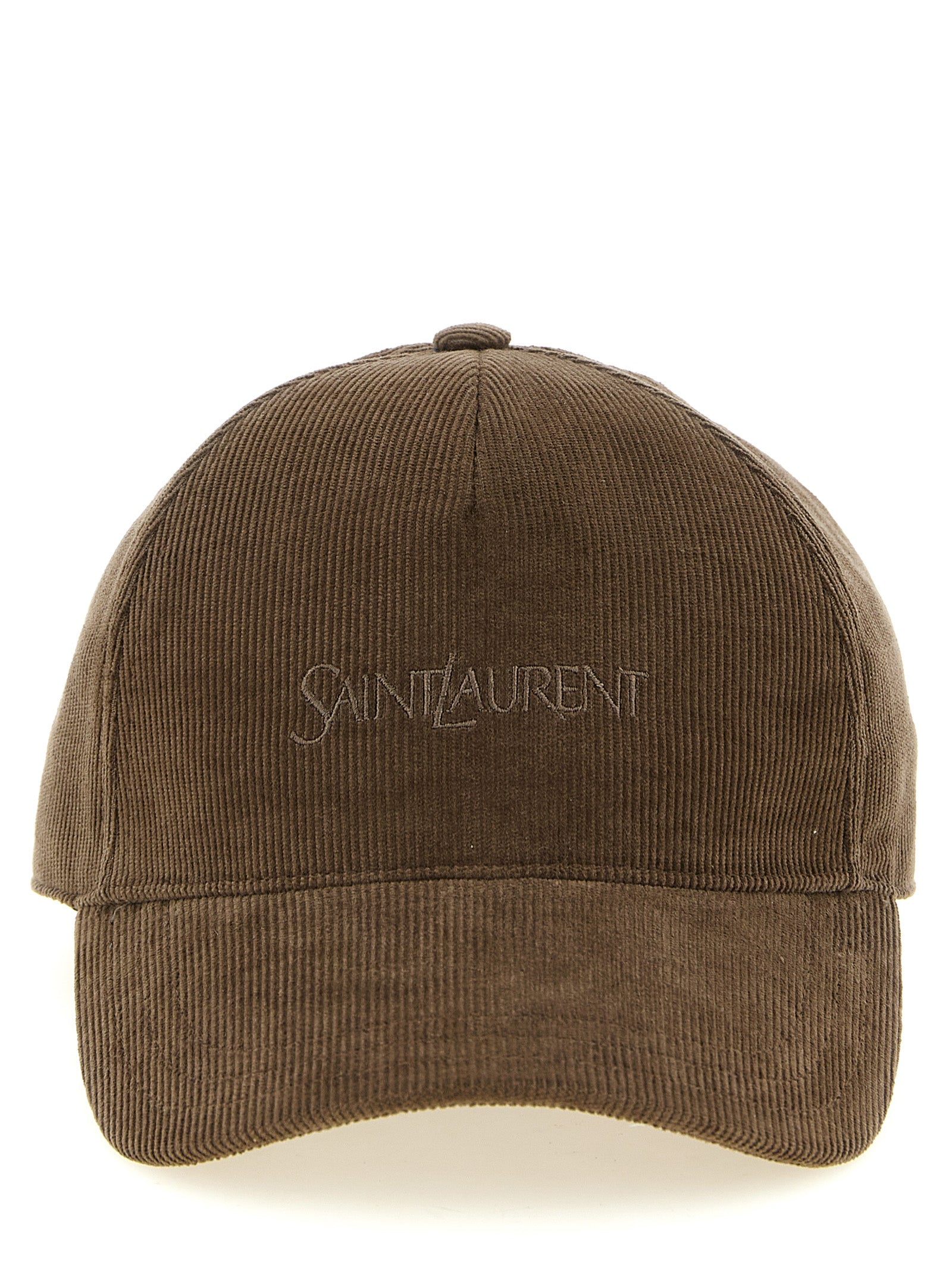 Saint Laurent Brown Cotton Cap (Baseball Women's Hat)