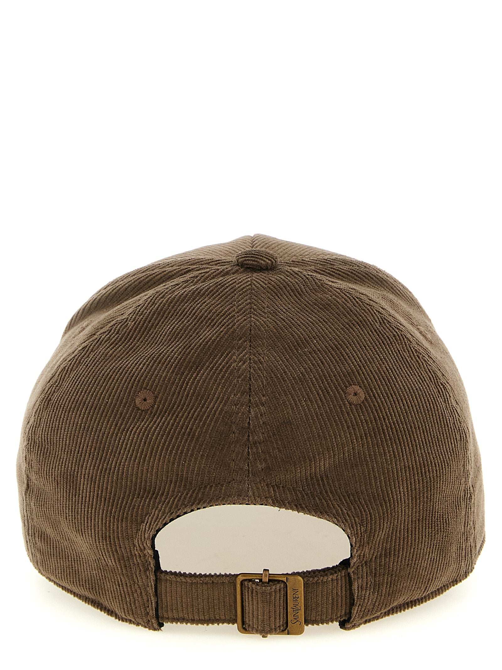 Saint Laurent Brown Cotton Cap (Baseball Women's Hat)