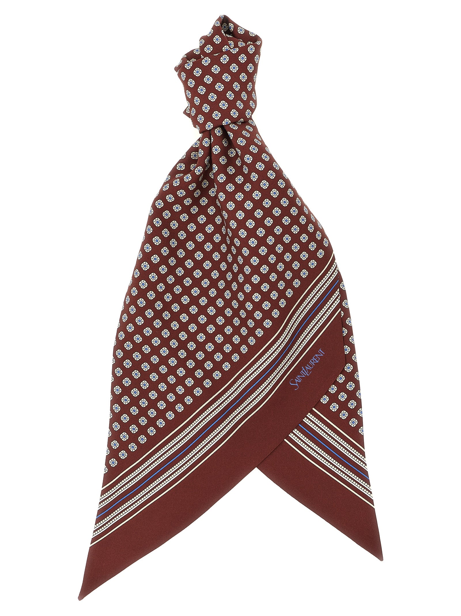 Saint Laurent Bordeaux Silk Men's Foulard