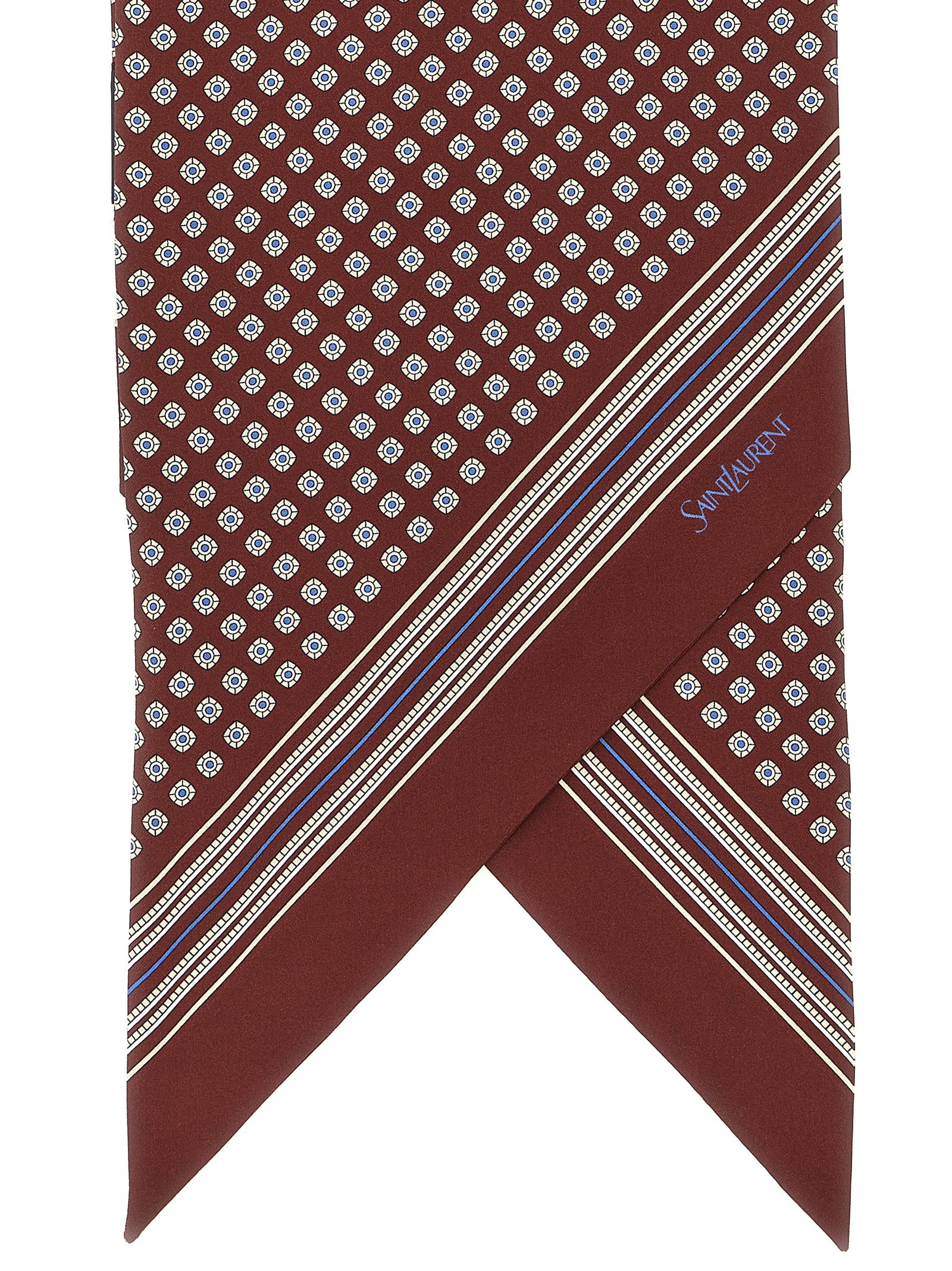 Saint Laurent Bordeaux Silk Men's Foulard