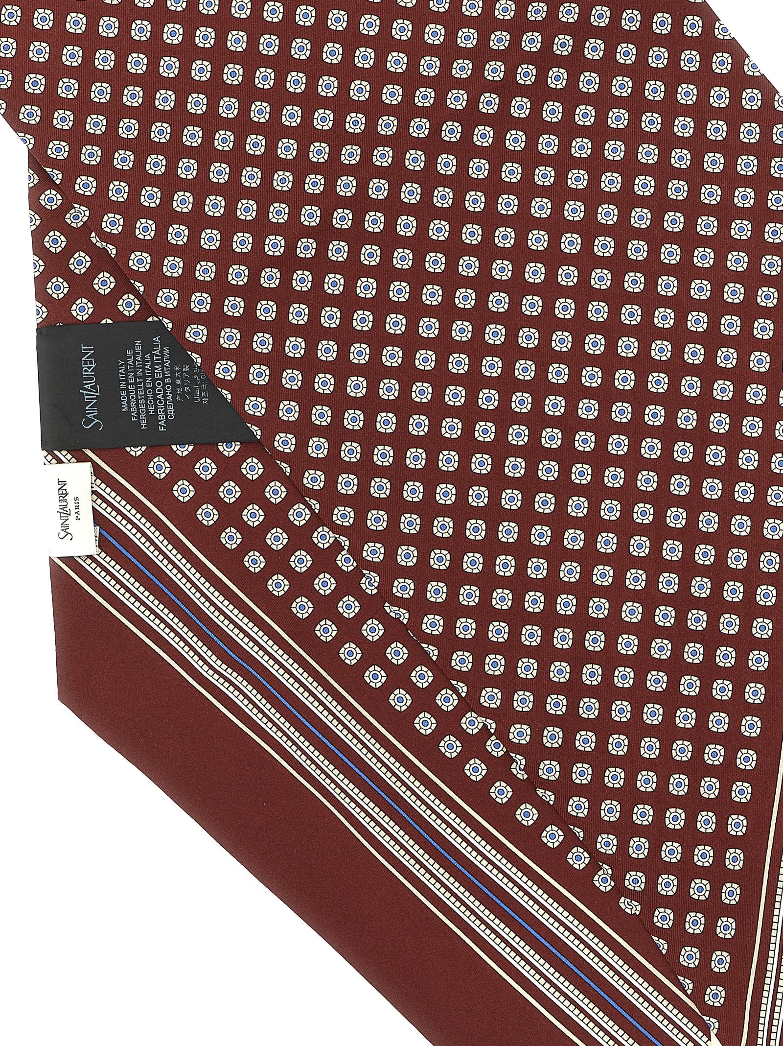 Saint Laurent Bordeaux Silk Men's Foulard