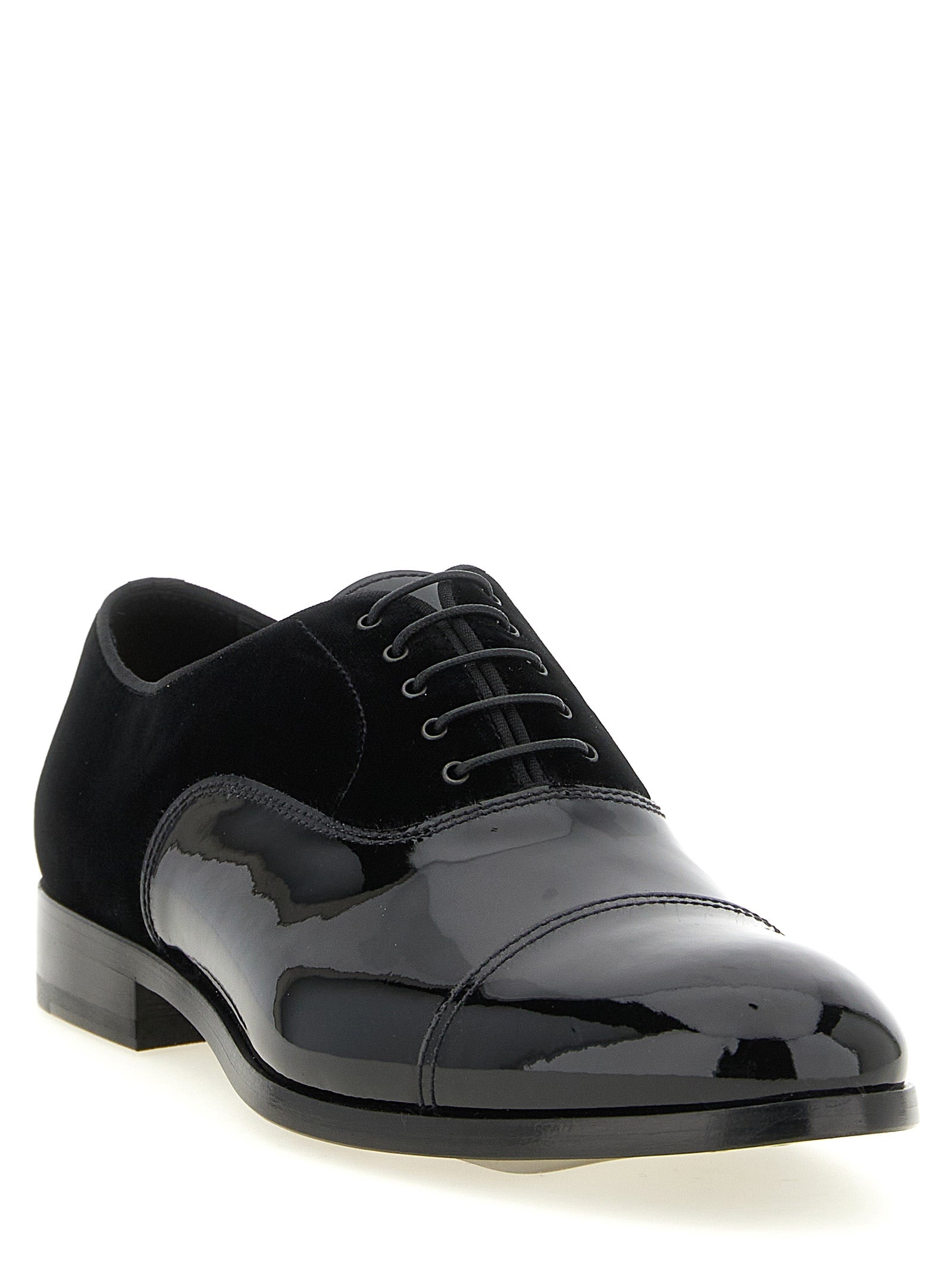 Doucal's Black Lamb Leather Oxfords And Men's Derbies