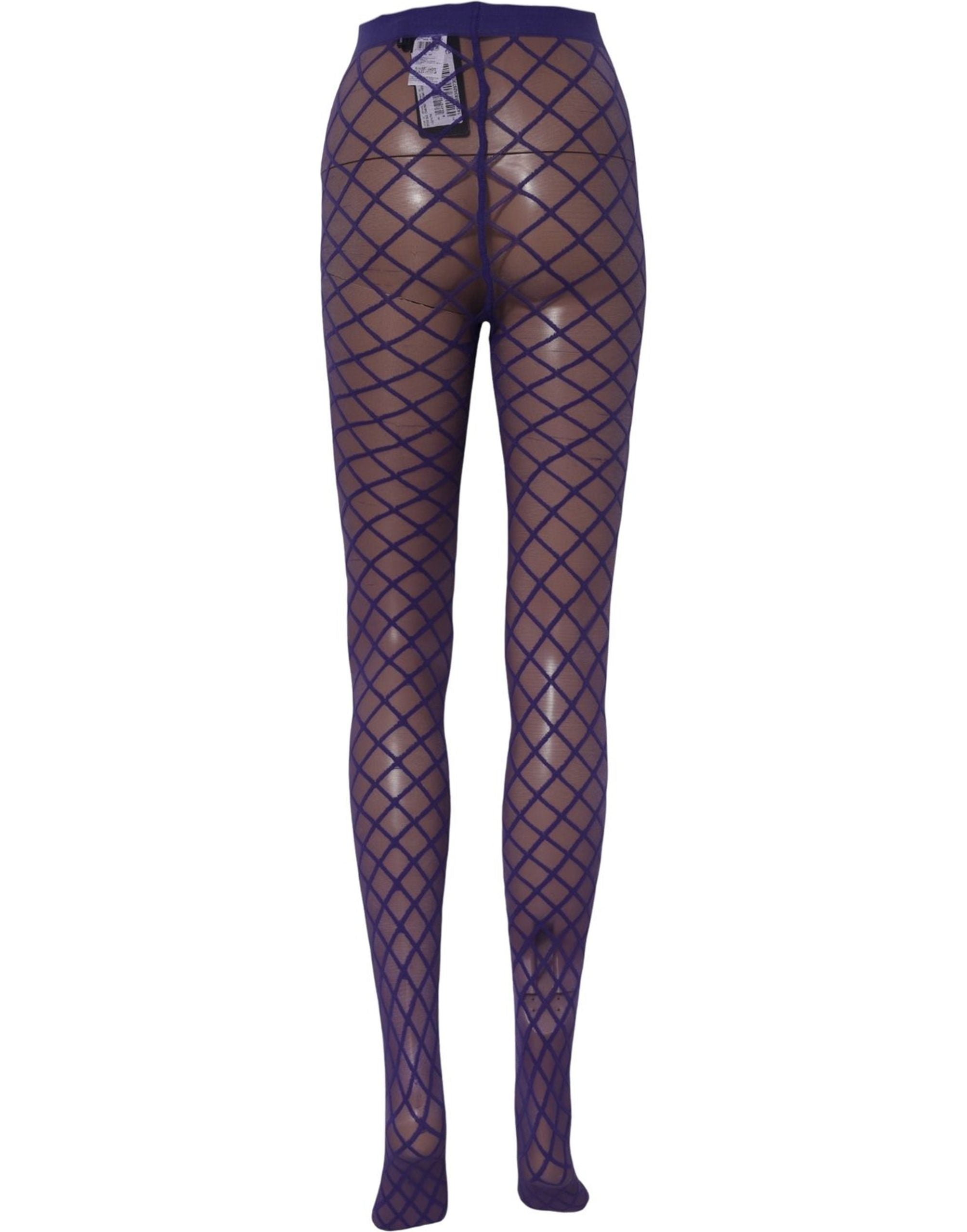 Dolce & Gabbana Purple Nylon Fishnet Pantyhose Stockings Women's Socks