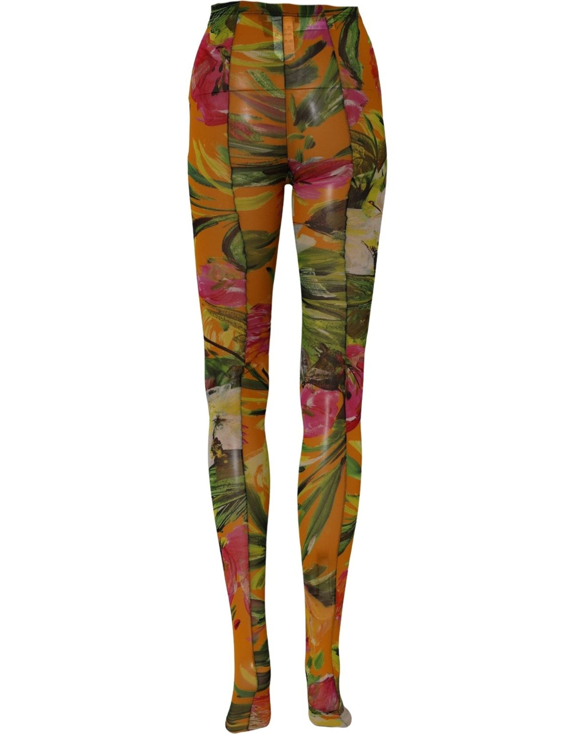 Dolce & Gabbana Floral Nylon Tights Stockings Multicolor Women's Socks