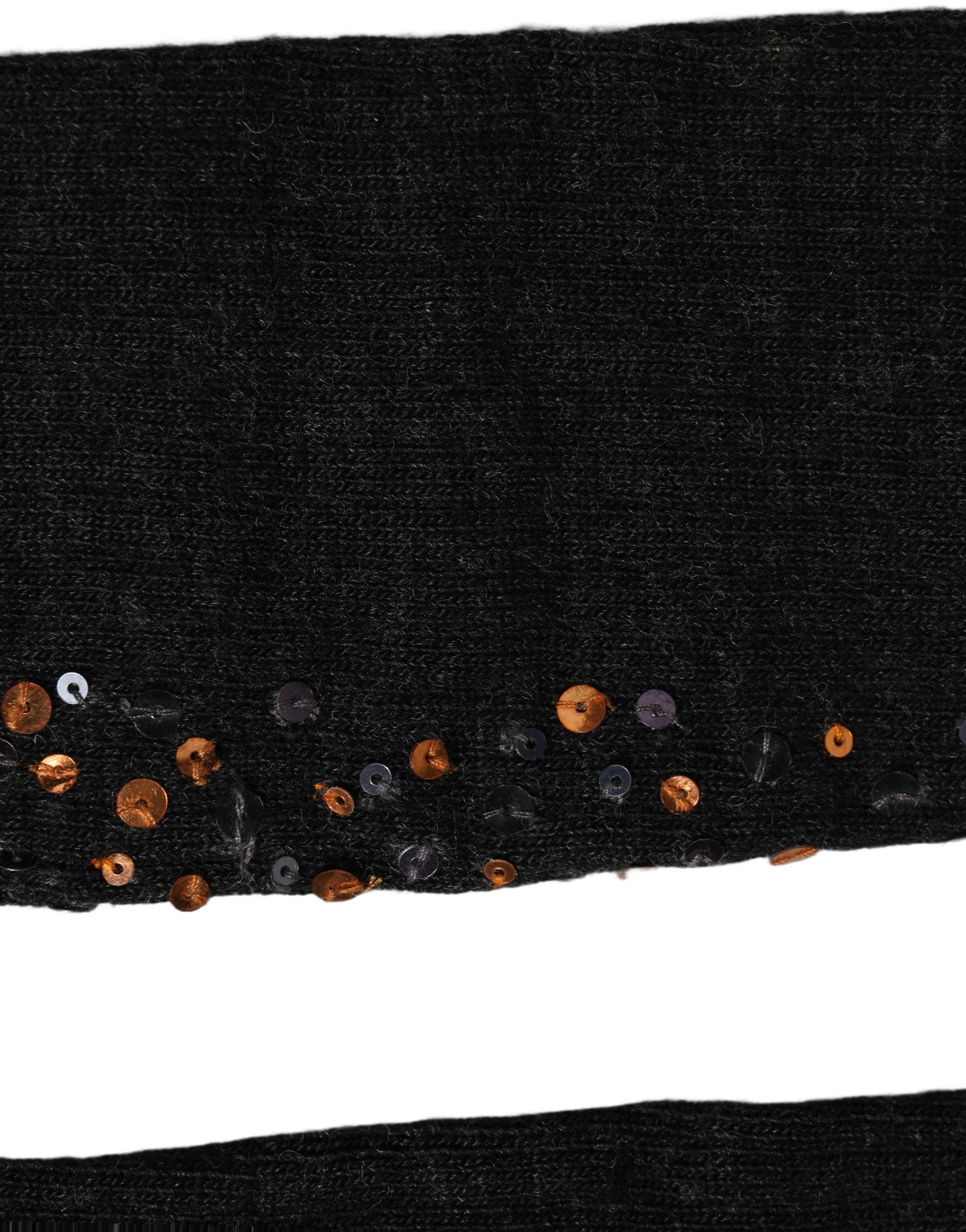 Dolce & Gabbana Dark Gray Sequined Wool Knee High Accessory Women's Socks