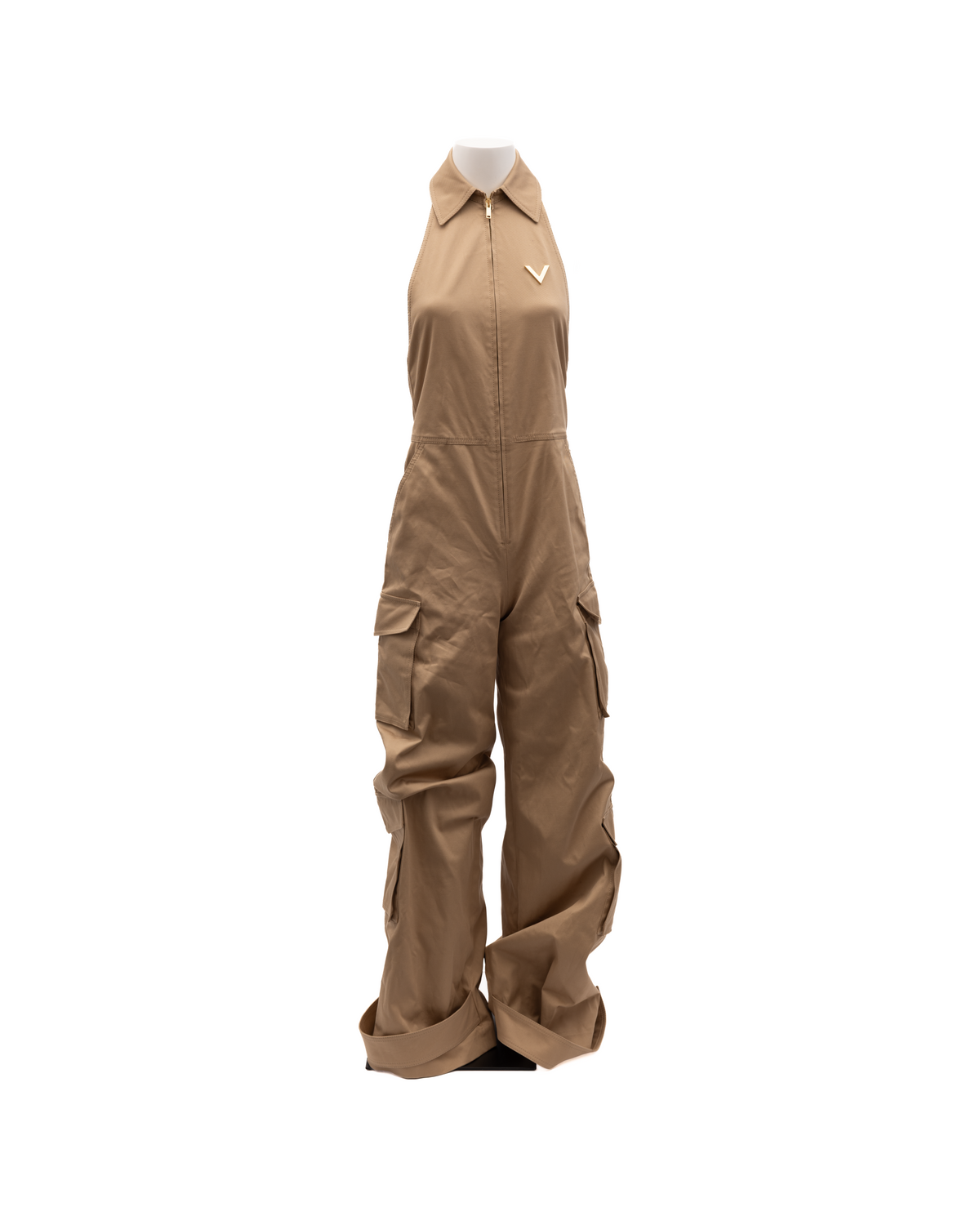 Valentino Garavani Women Beige Jumpsuit with an open Women's back