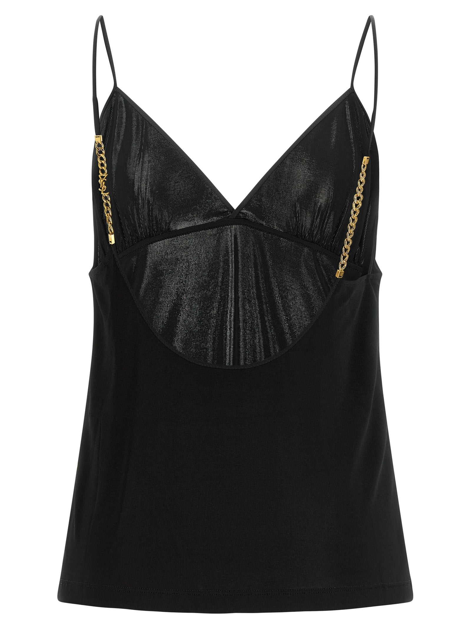 Saint Laurent Black Viscose Tank Women's Tops