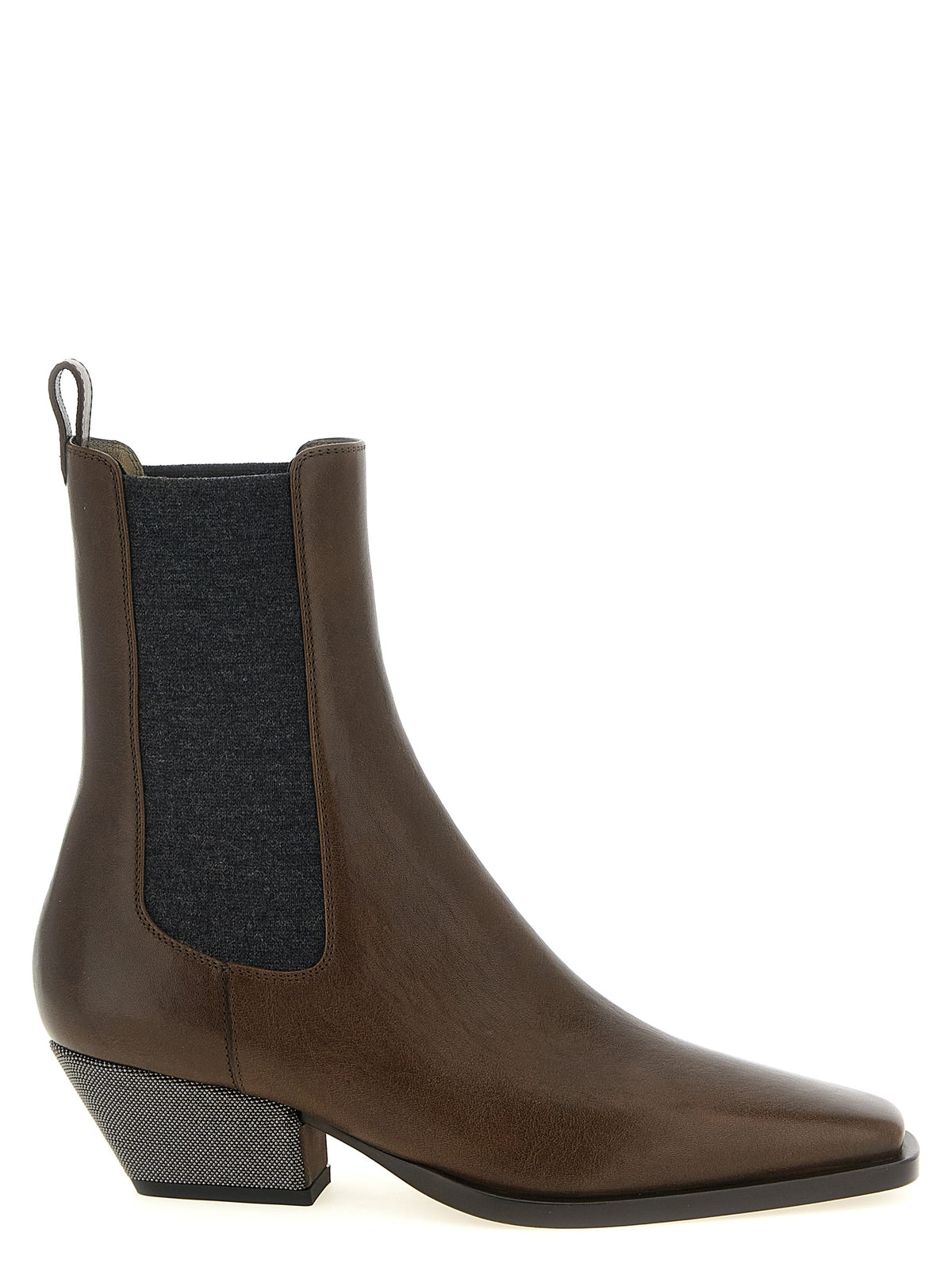 Brunello Cucinelli Brown Cowhide Chelsea Women's Boots