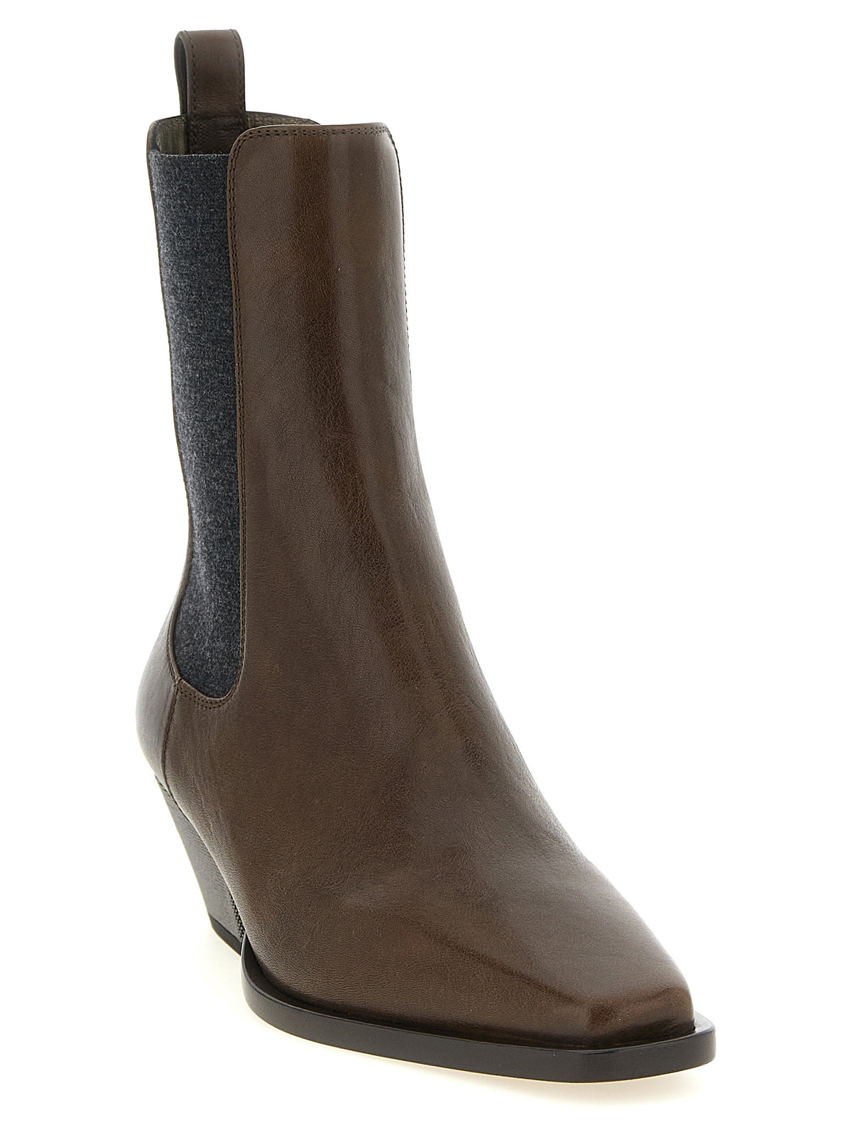 Brunello Cucinelli Brown Cowhide Chelsea Women's Boots