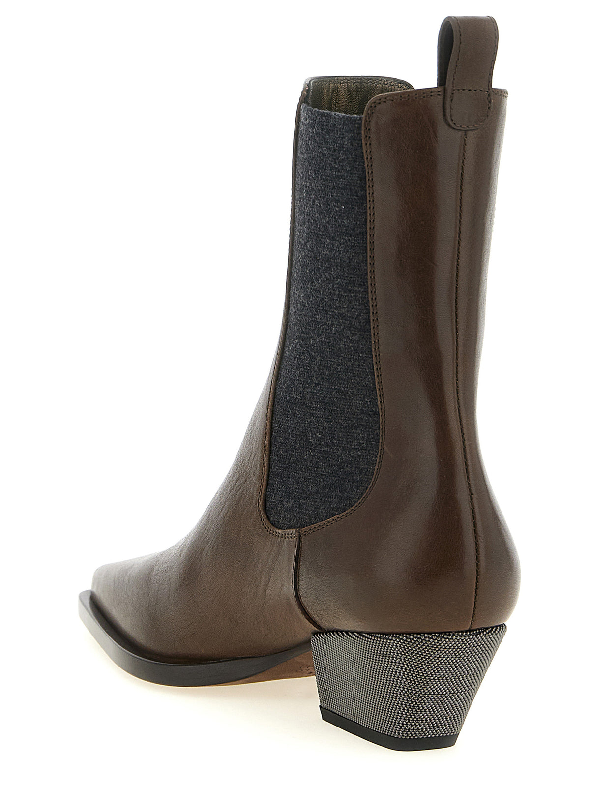 Brunello Cucinelli Brown Cowhide Chelsea Women's Boots