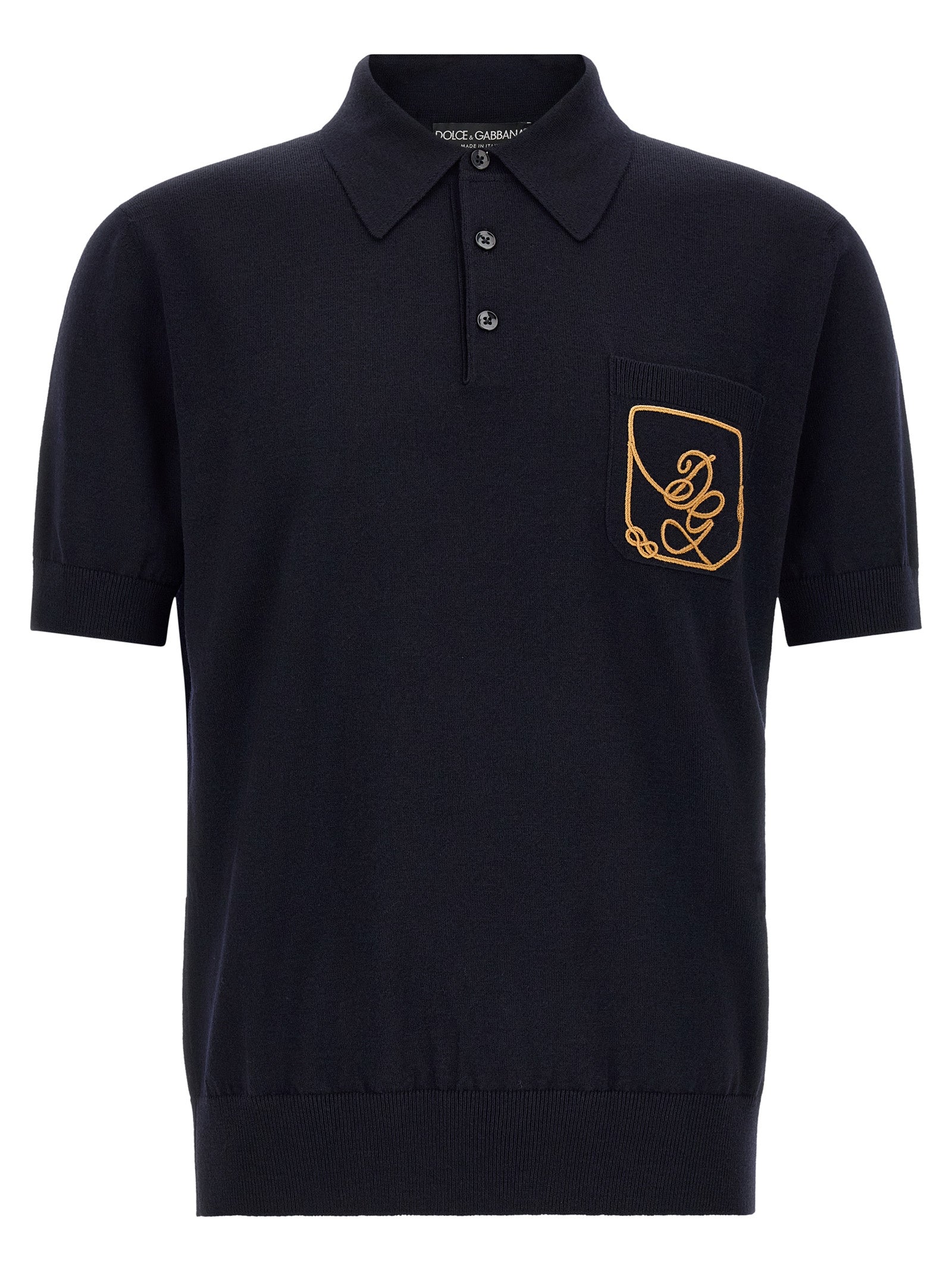 Dolce & Gabbana Blue Virgin Wool Polo Men's Shirt