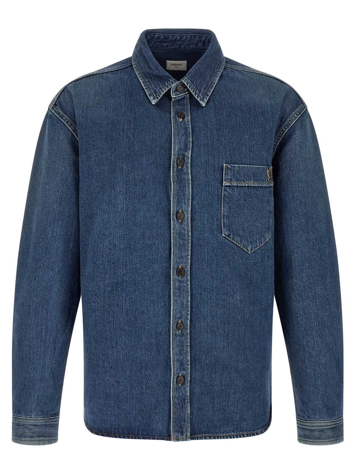 Saint Laurent Blue Cotton Men's Blouse