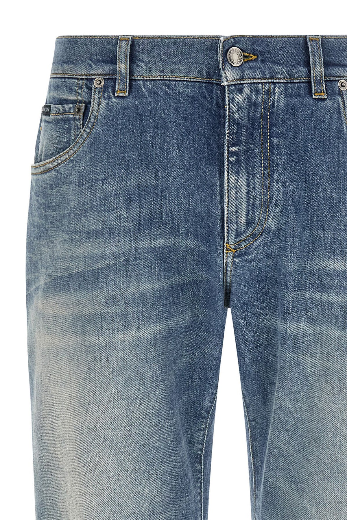 Dolce & Gabbana Blue Cotton Straight-Leg Men's Jeans