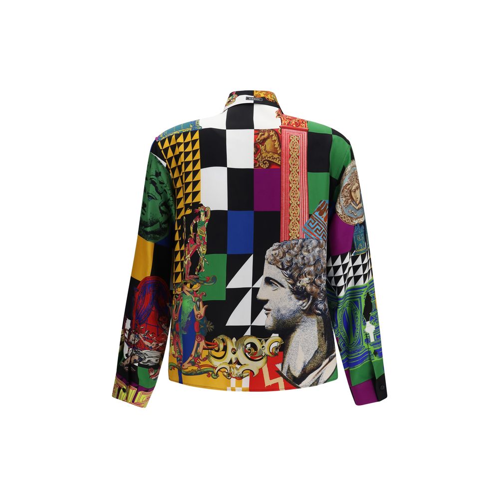 Versace Multicolor Silk Pattern Men's Shirt