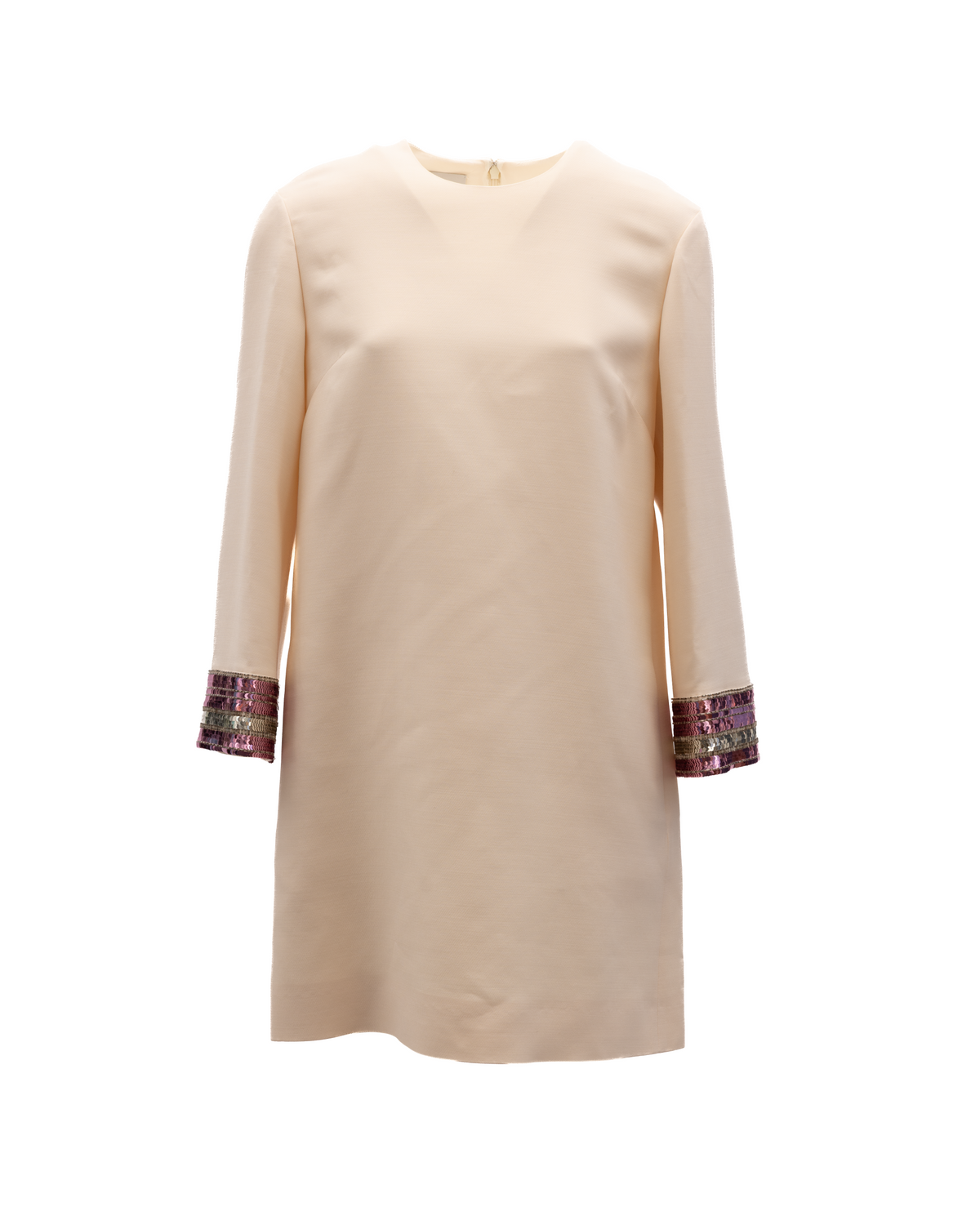 Valentino Garavani Women Cream Dress With Multi-Colored Sequin Women's Cuffs