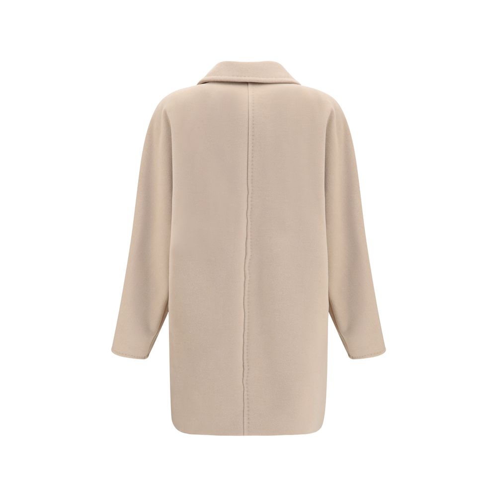 Max Mara Beige Wool Oves Aries Full-Length Women's Jacket